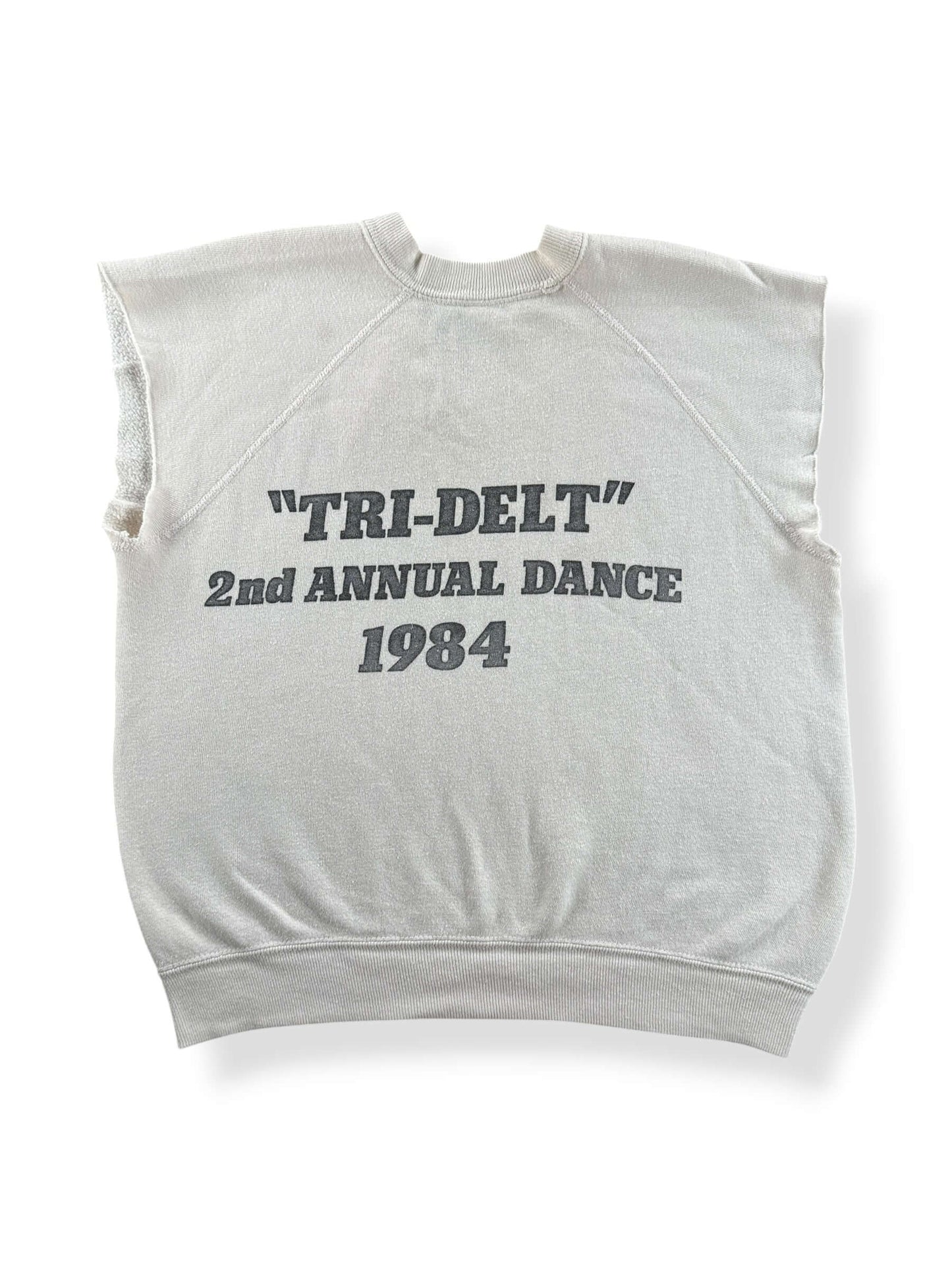 Back of Vintage Tri-Delt Crush Cut Off Crewneck SZ S