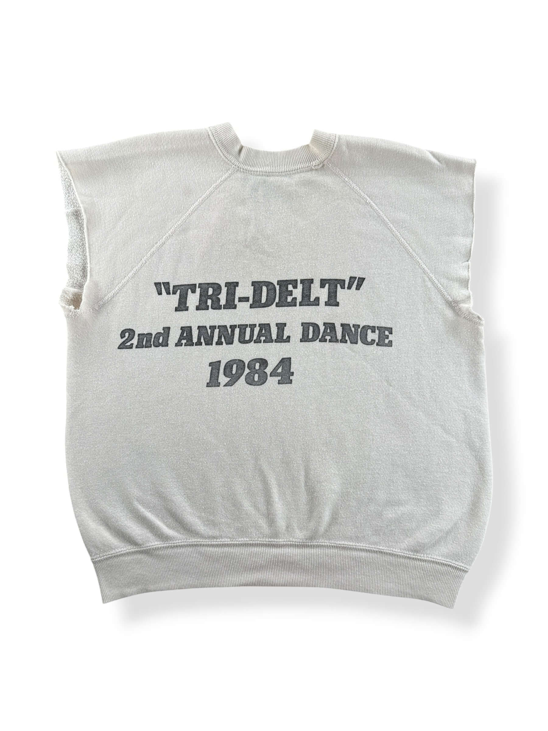 Back of Vintage Tri-Delt Crush Cut Off Crewneck SZ S