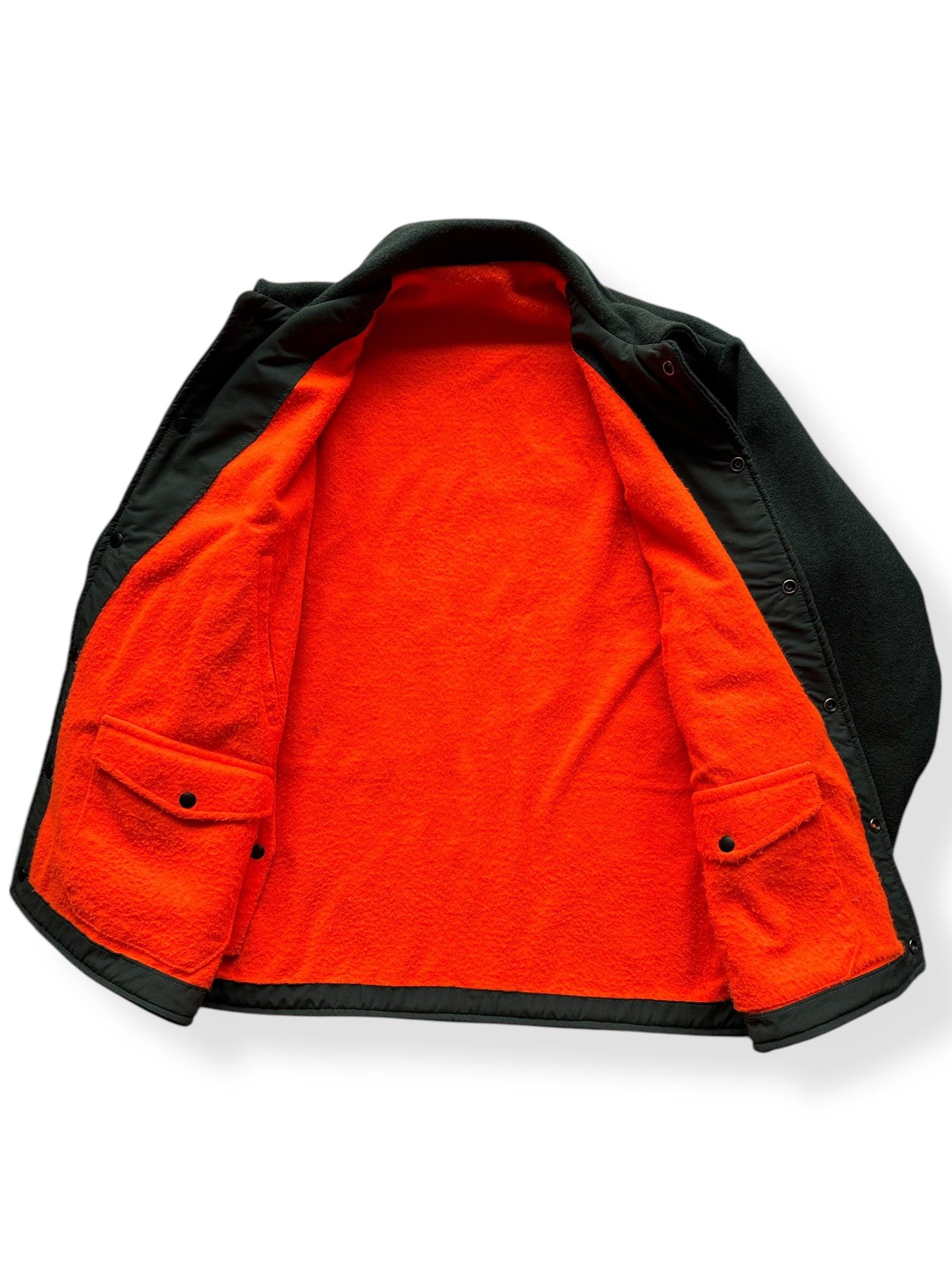 Inside of Codet Green Wool Hunting Jacket SZ XL