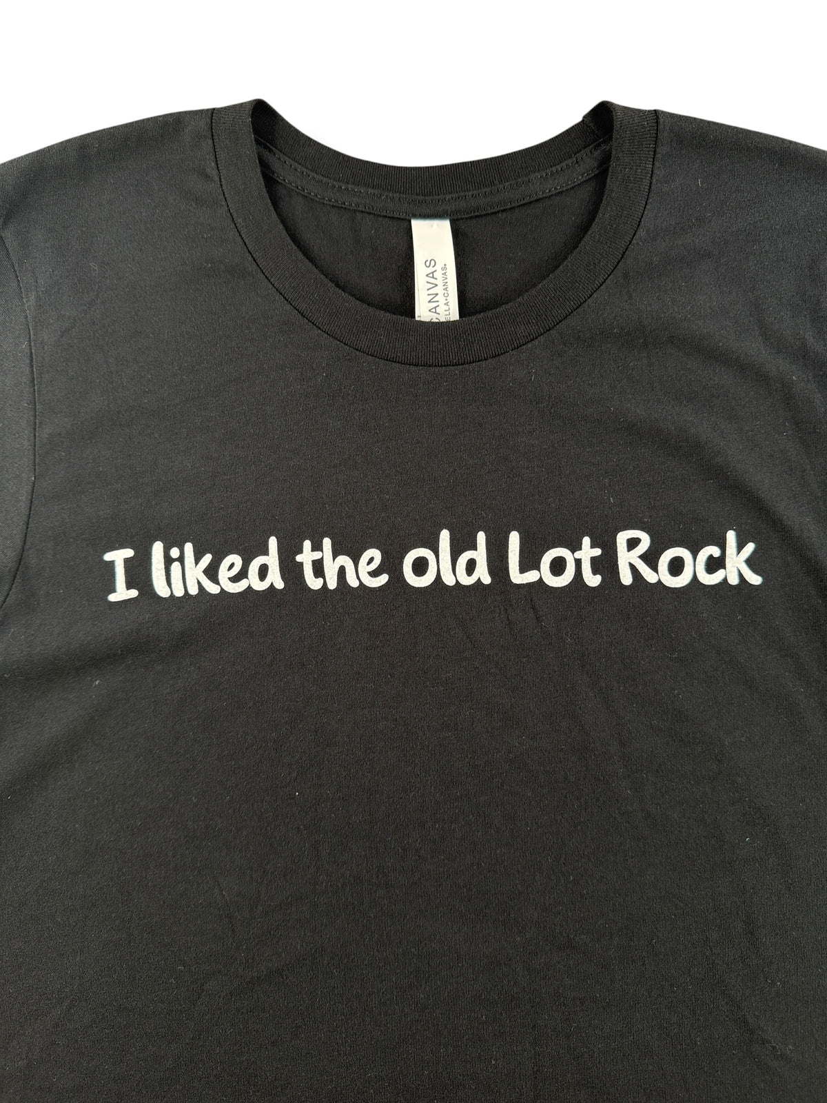 Front graphic of black Old Lot Rock Tee