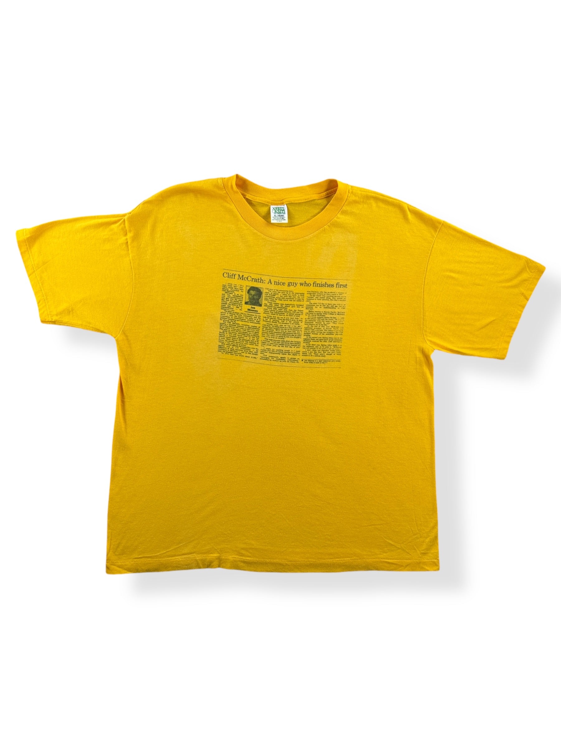 Front of Vintage SPU Soccer Legend Cliff McGrath Tee SZ XL (Fits L)