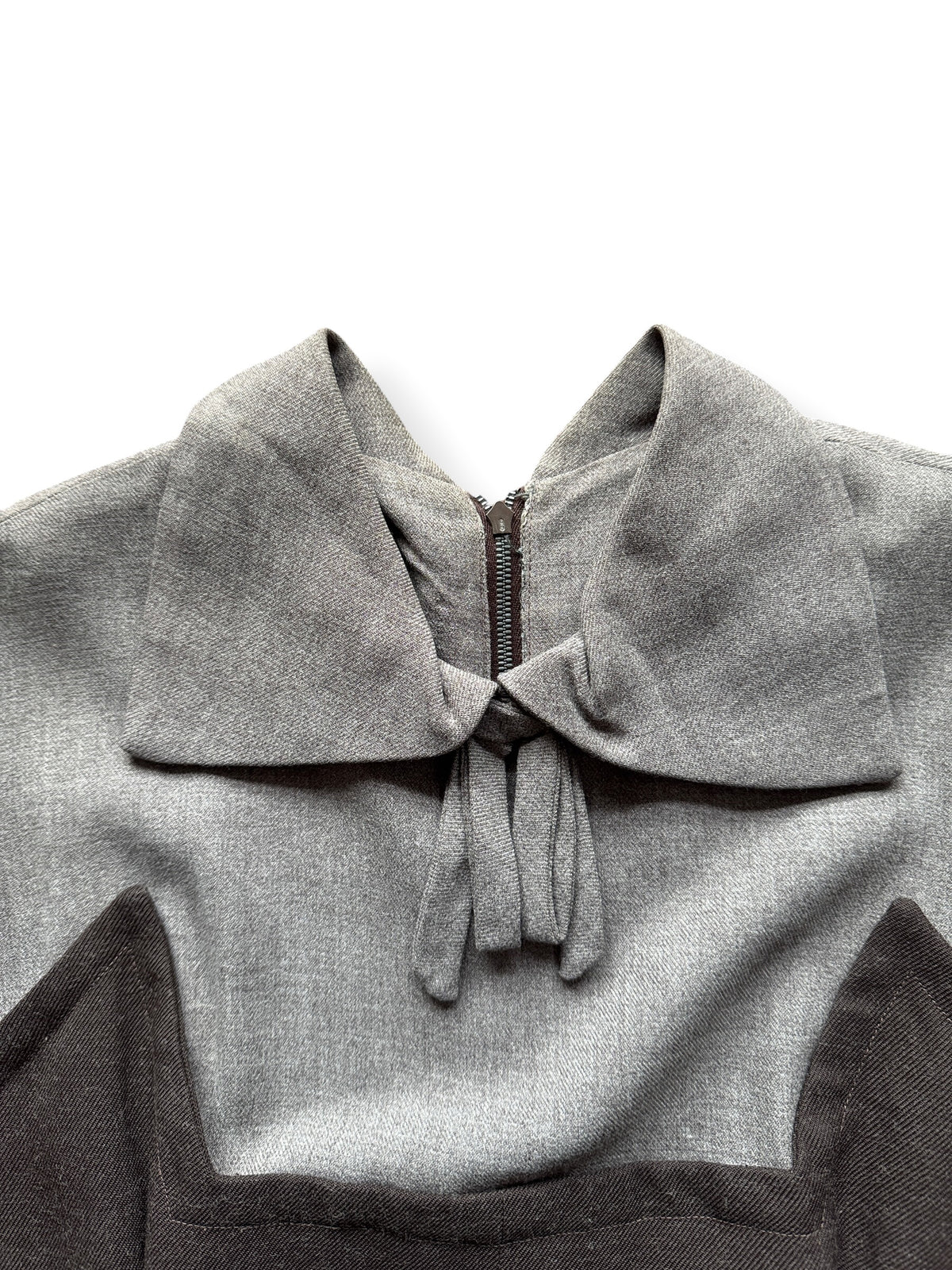 Collar on Vintage 40s Grey Collared Dress SZ M - AS IS