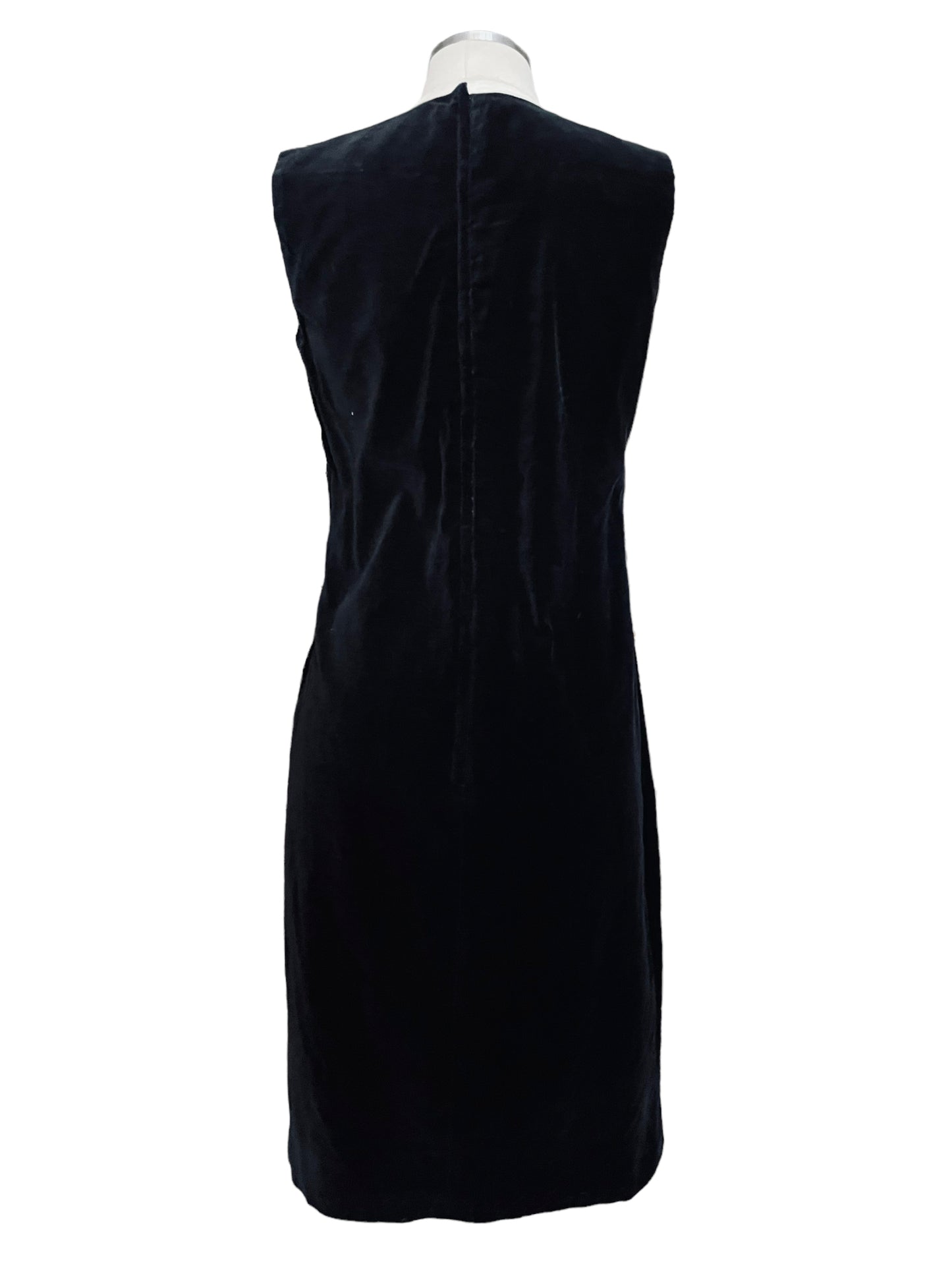 Full back view of Vintage 1950s Donnkenney Black Velvet Dress|  Barn Owl Vintage | Seattle Vintage Dresses