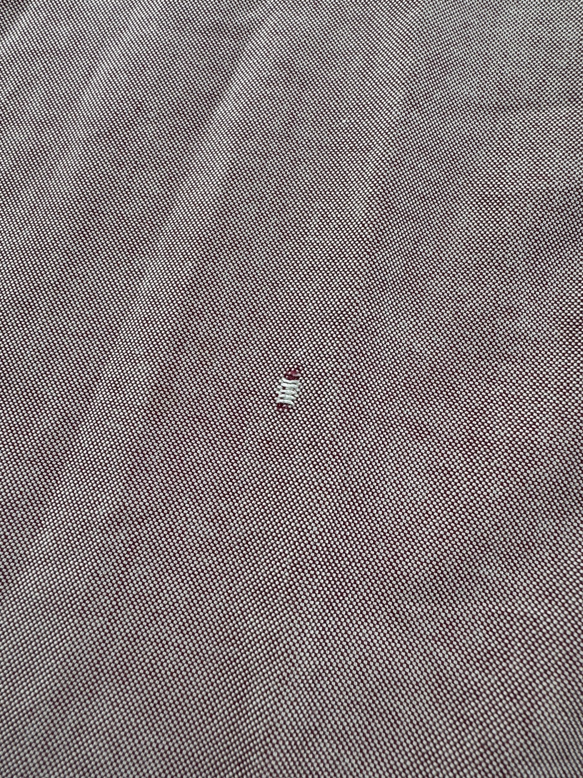 Small hole on front of Vintage NOS LL Bean Oxford Shirt SZ XL