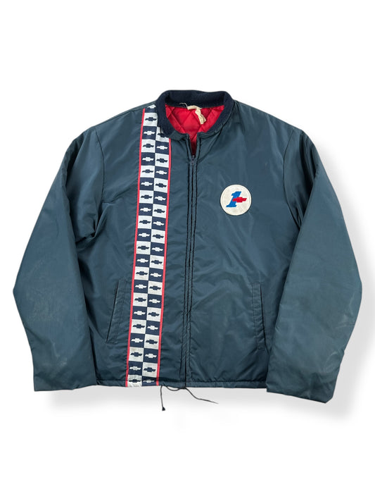 Front of Vintage Chevy Quilted Windbreaker Jacket SZ L