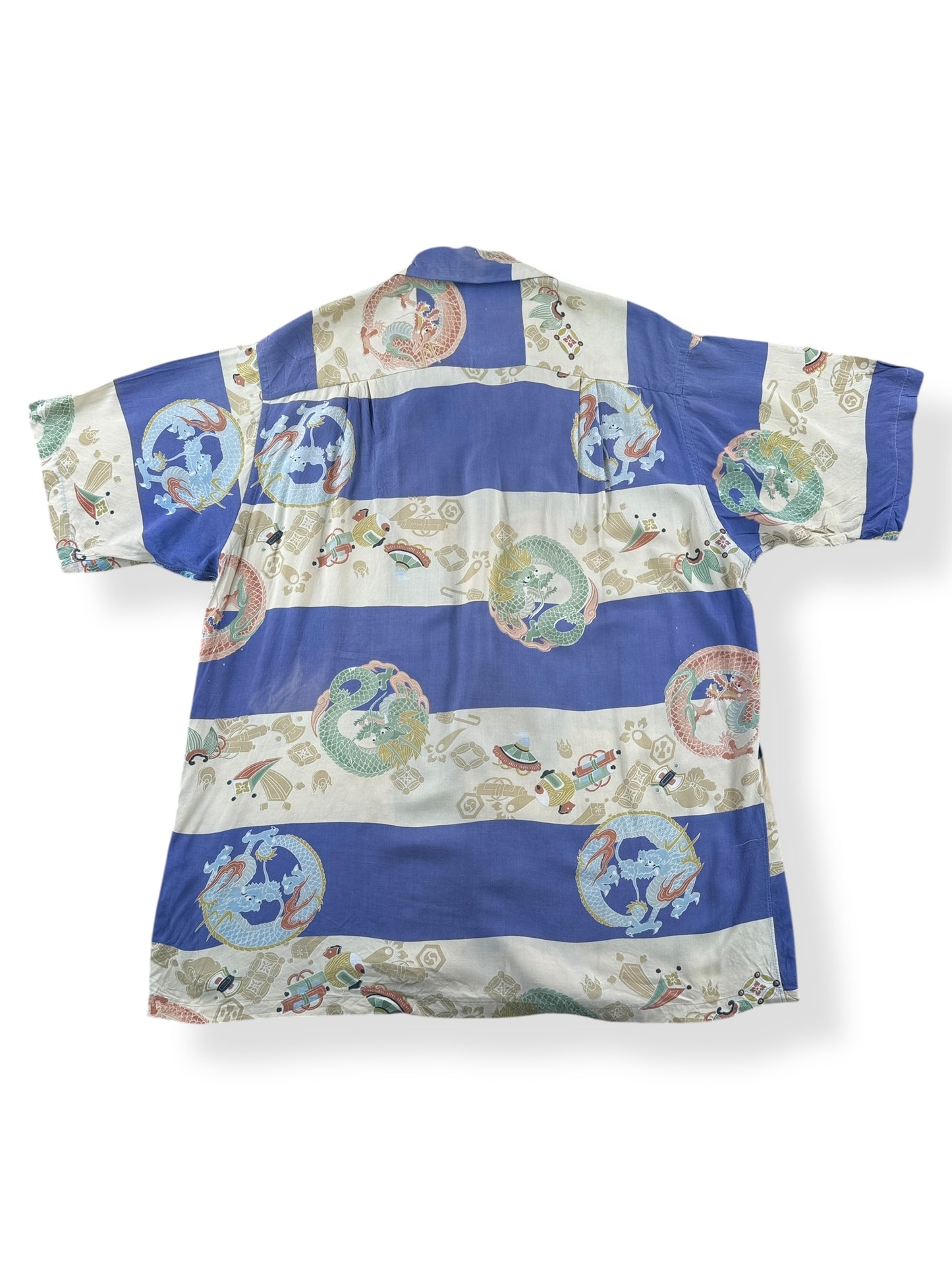 Back of Vintage Pearl Line Japanese Aloha Shirt SZ L