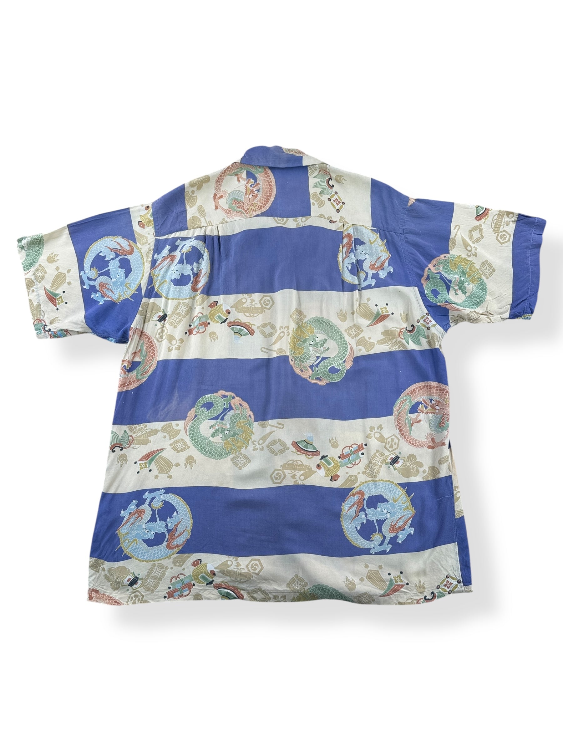Back of Vintage Pearl Line Japanese Aloha Shirt SZ L