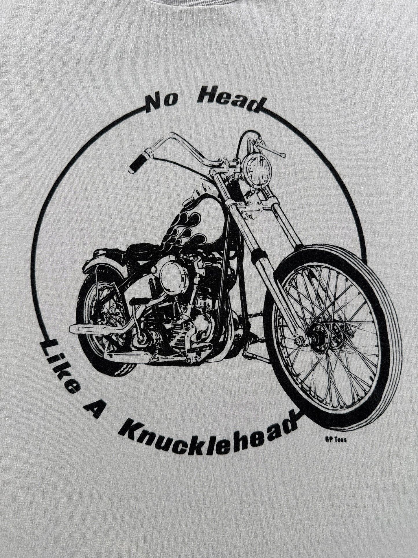 Graphic of Vintage Knucklehead Biker Tee SZ L (Fits M)