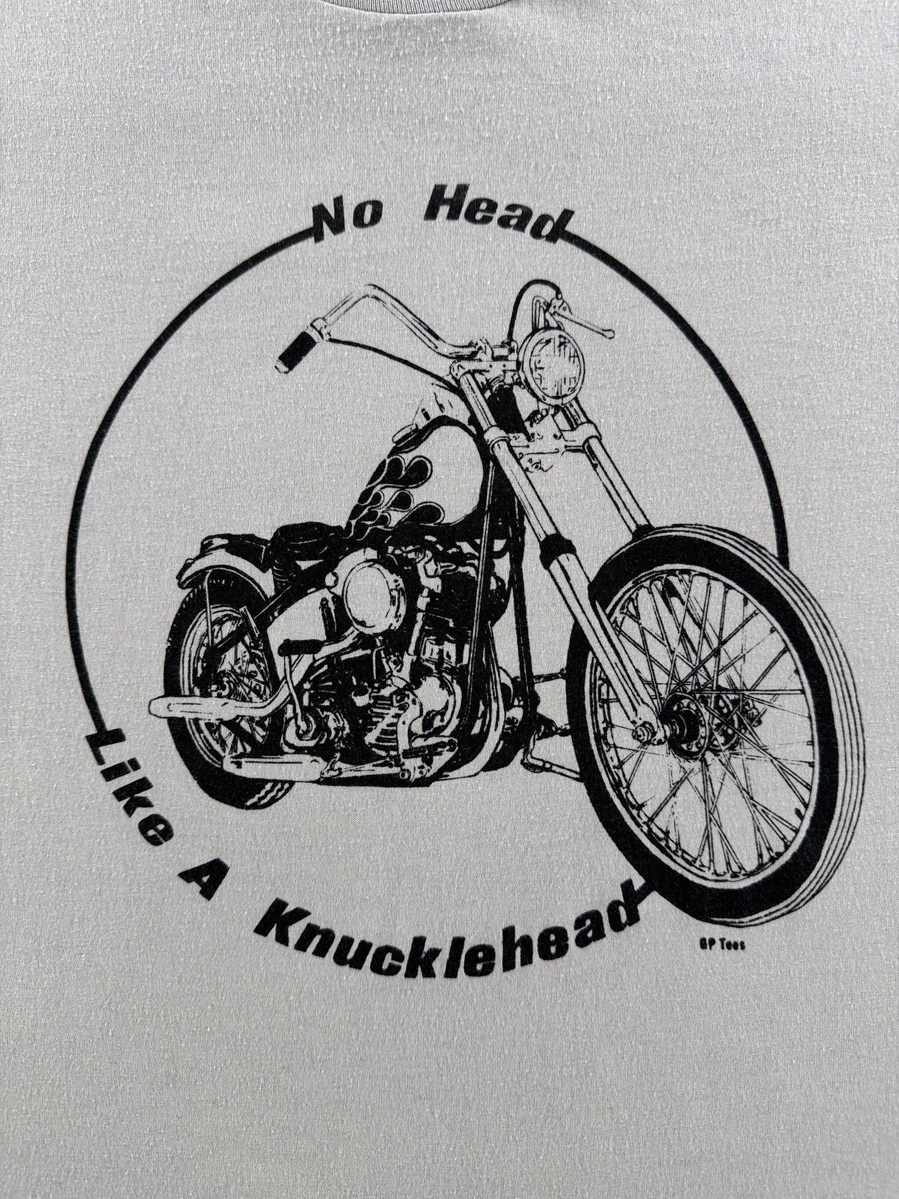 Graphic of Vintage Knucklehead Biker Tee SZ L (Fits M)