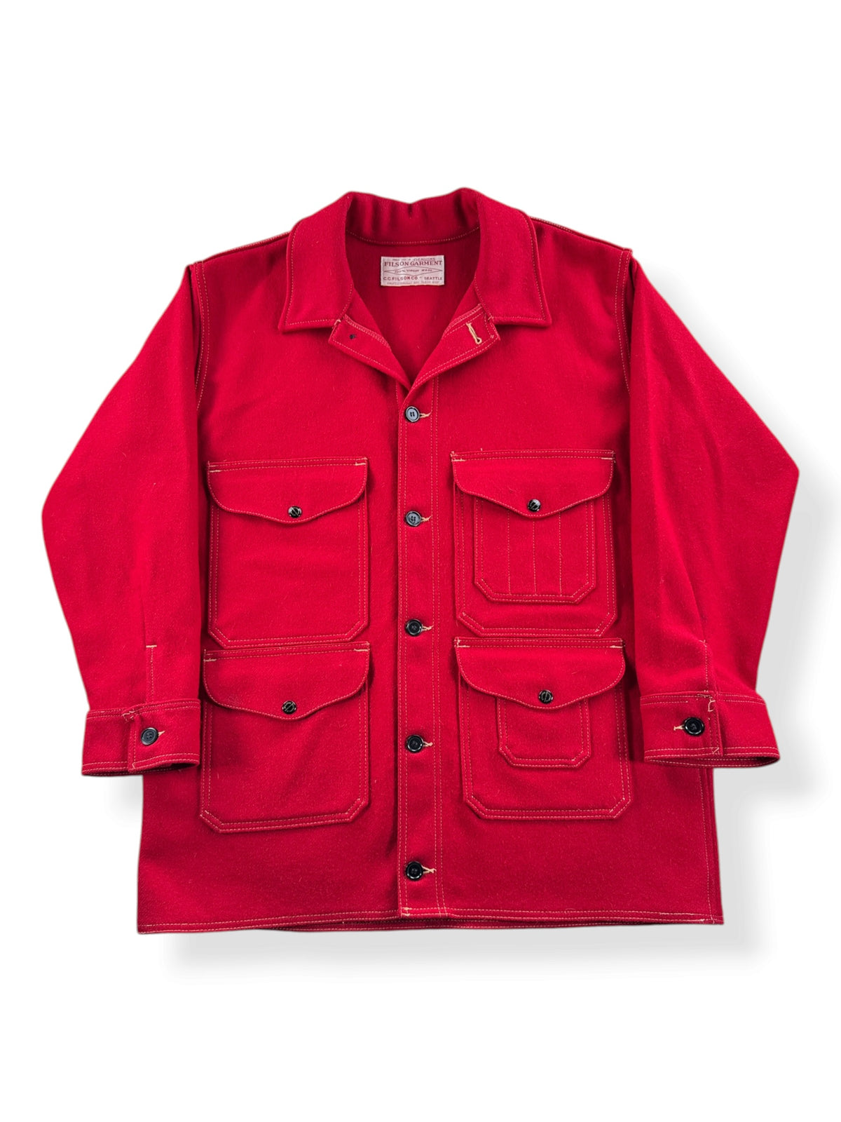 Front of Filson Limited Edition 1897 Collection Scarlet Cruiser SZ L