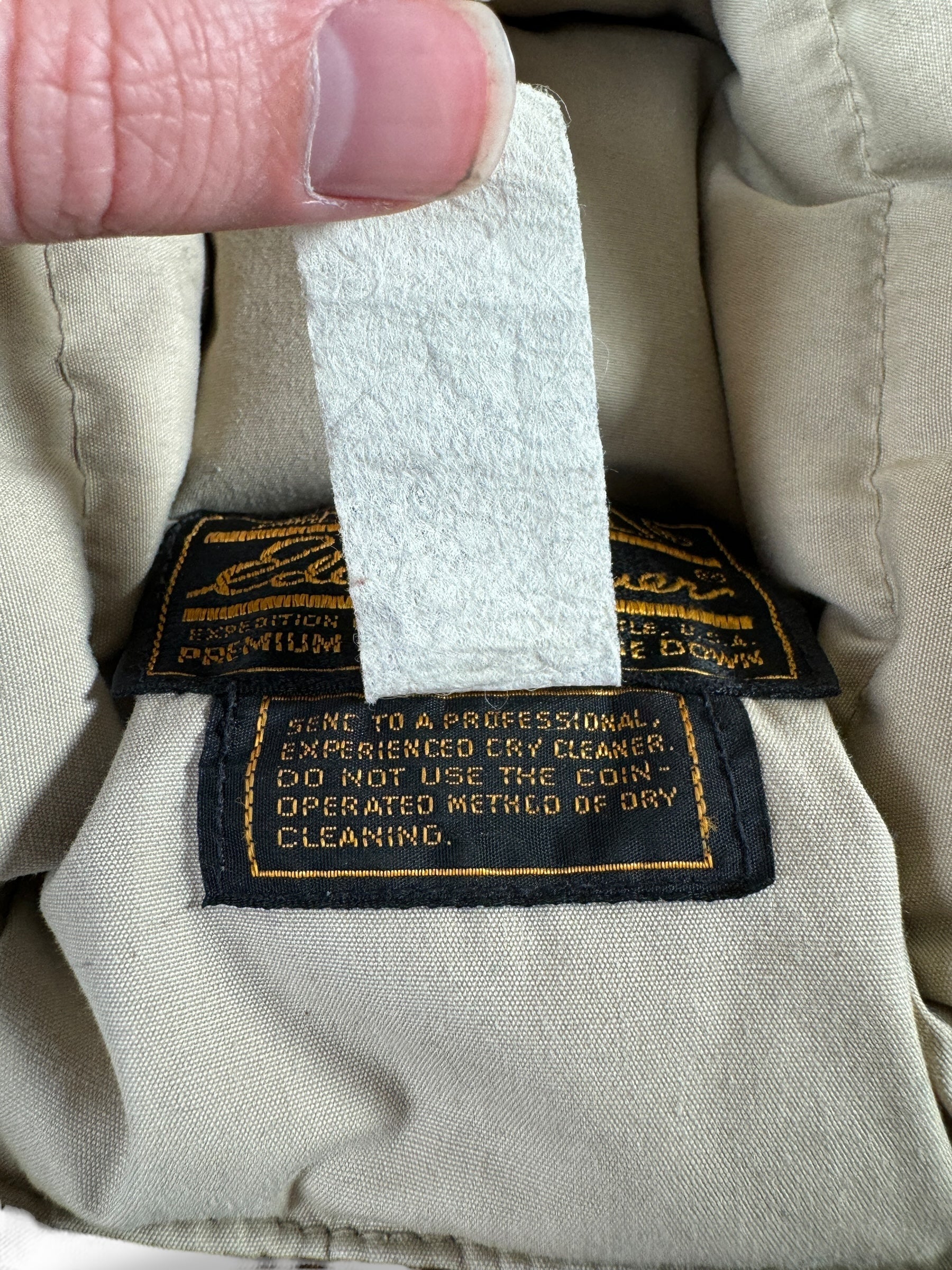 Label on Vintage Eddie Bauer Duck Camo Down Hat OS