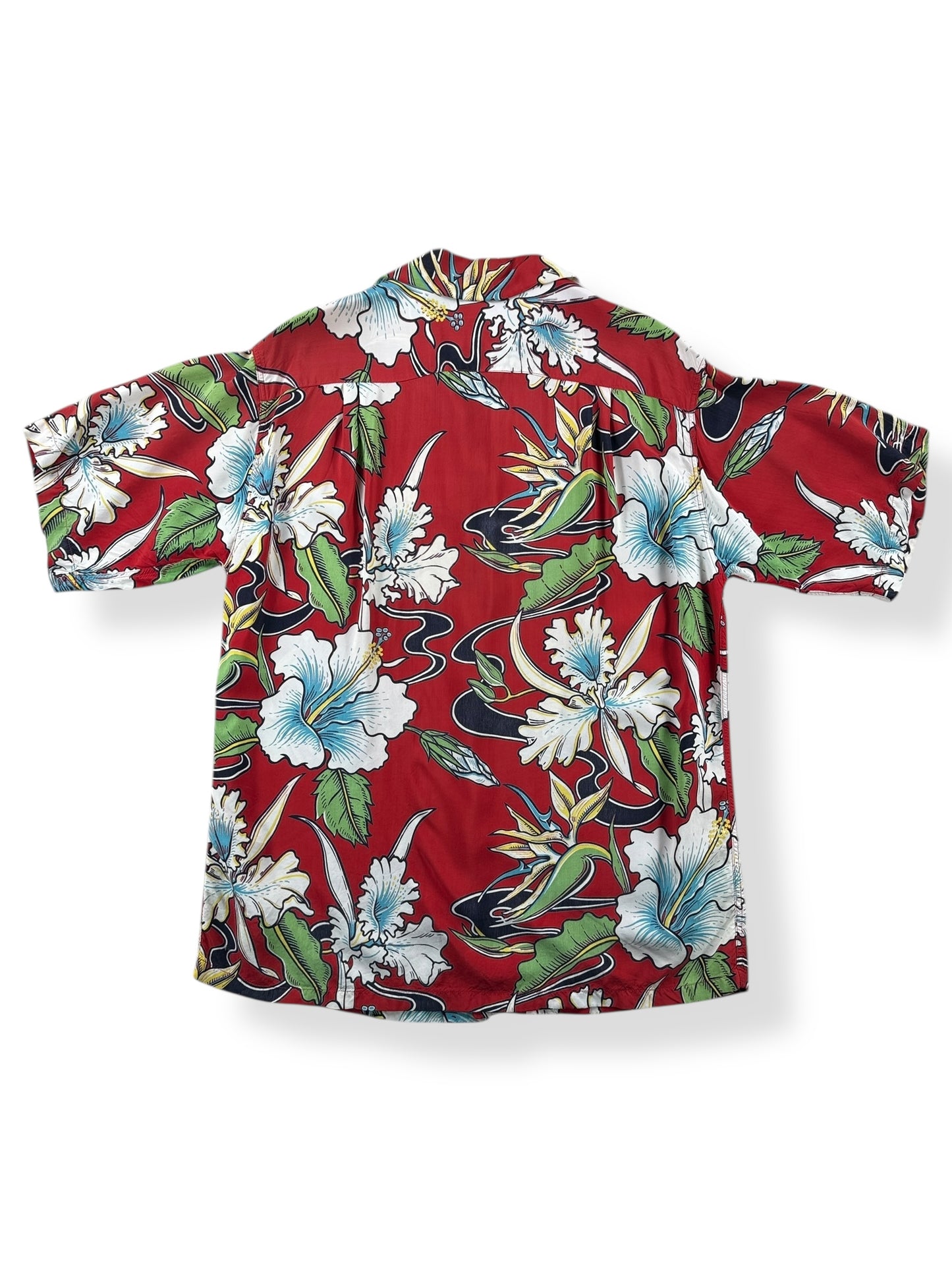 Back of Vintage Malihini Rayon Aloha Shirt SZ M