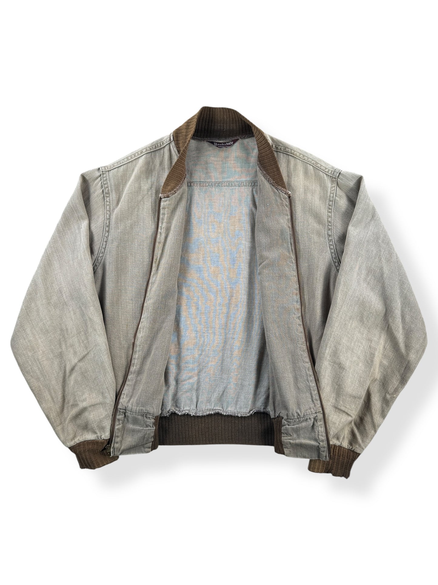 Inside of Vintage Thrashed Bomber Jacket SZ L