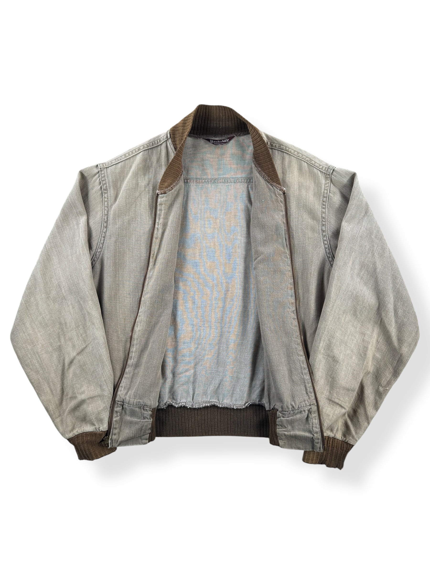 Inside of Vintage Thrashed Bomber Jacket SZ L