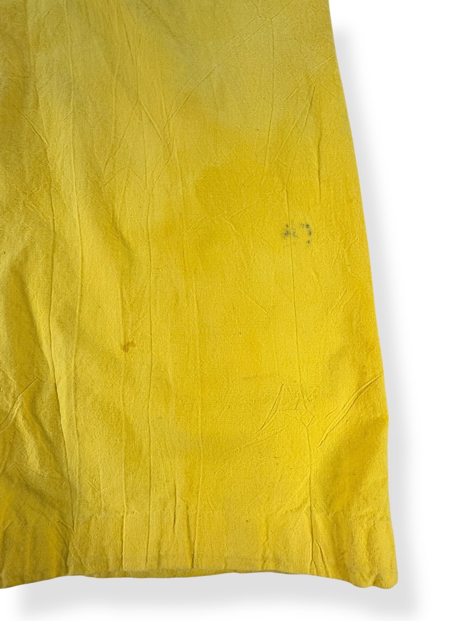 Stain on left leg 1980s Yellow Pantsuit S