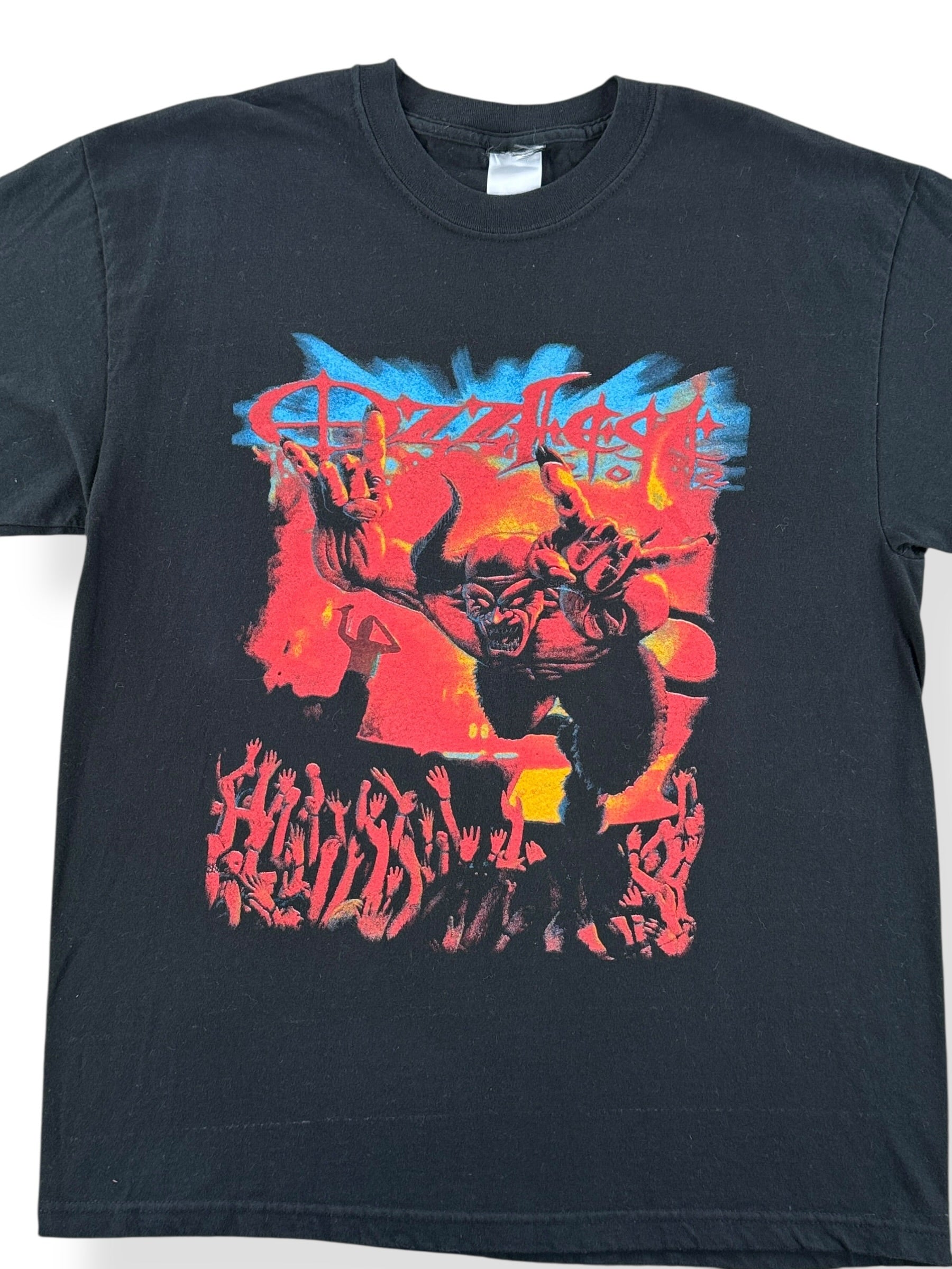 Front Close Up of Vintage 2002 Ozzfest Tee SZ L