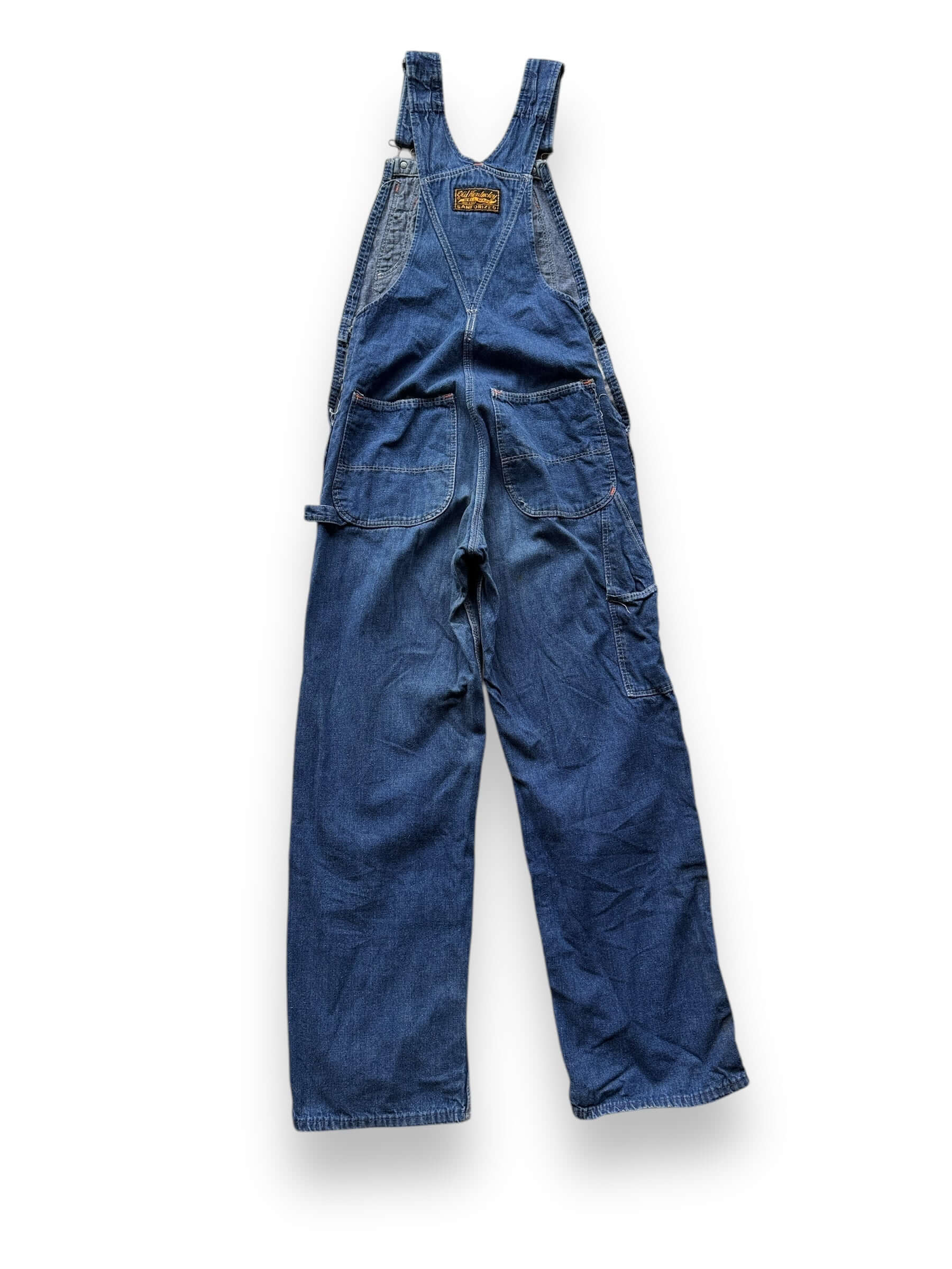 back of Vintage Old Kentucky Denim Overalls W28