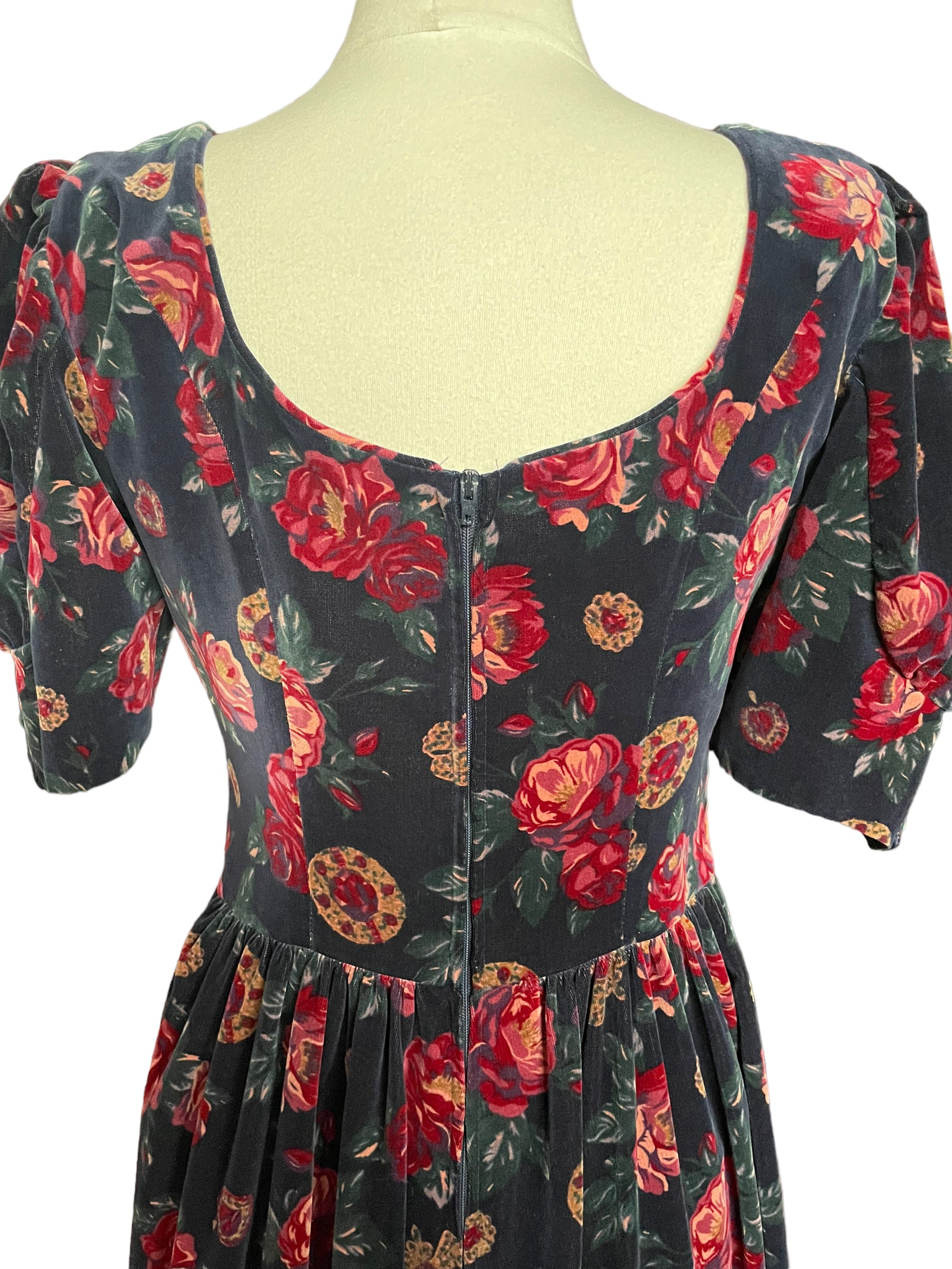 Vintage 1980s Laura Ashley Floral Velvet Dress | Seattle