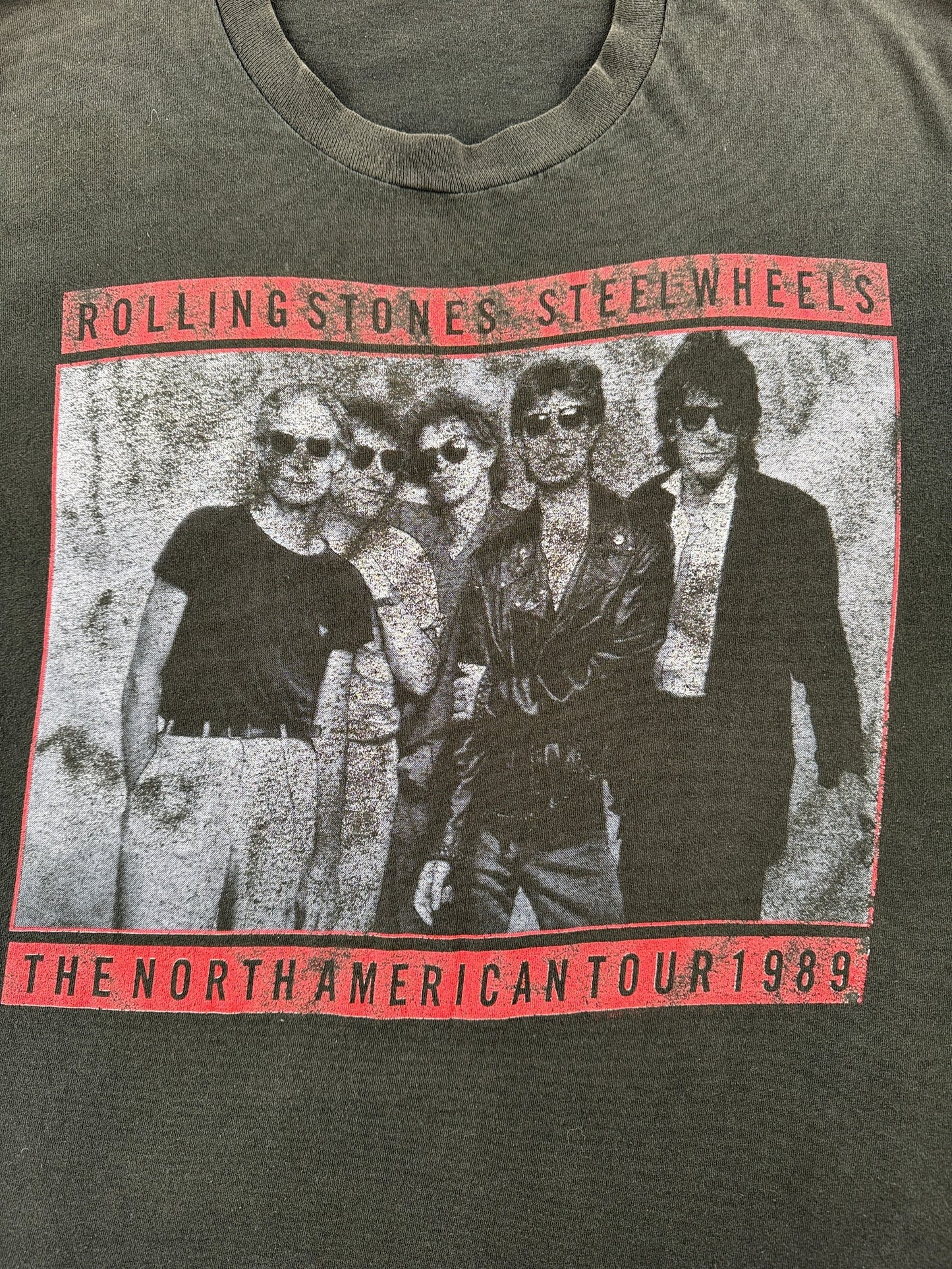 Graphic of Vintage Rolling Stones Steel Wheels '89 Tee SZ XL