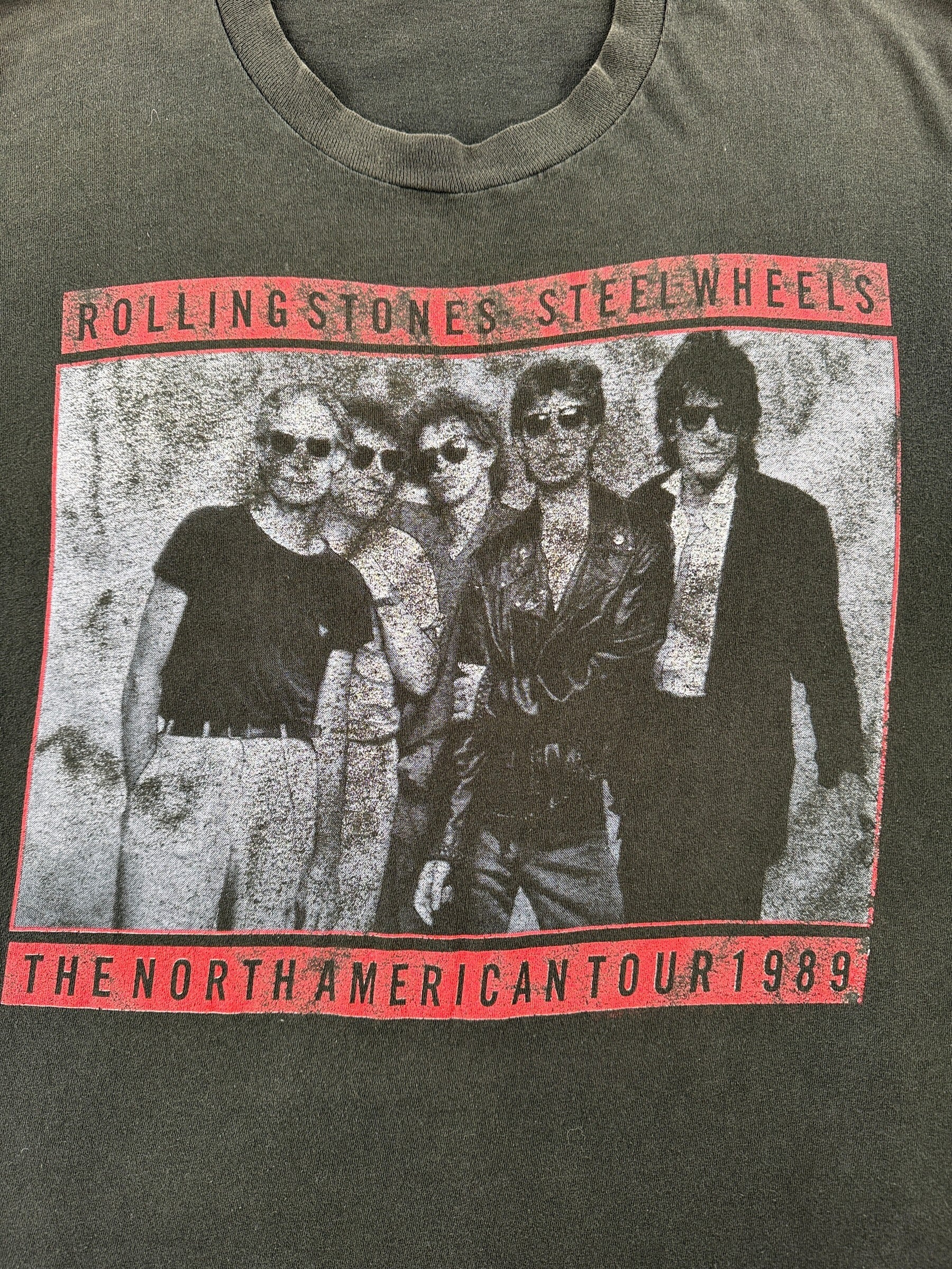 Graphic of Vintage Rolling Stones Steel Wheels '89 Tee SZ XL