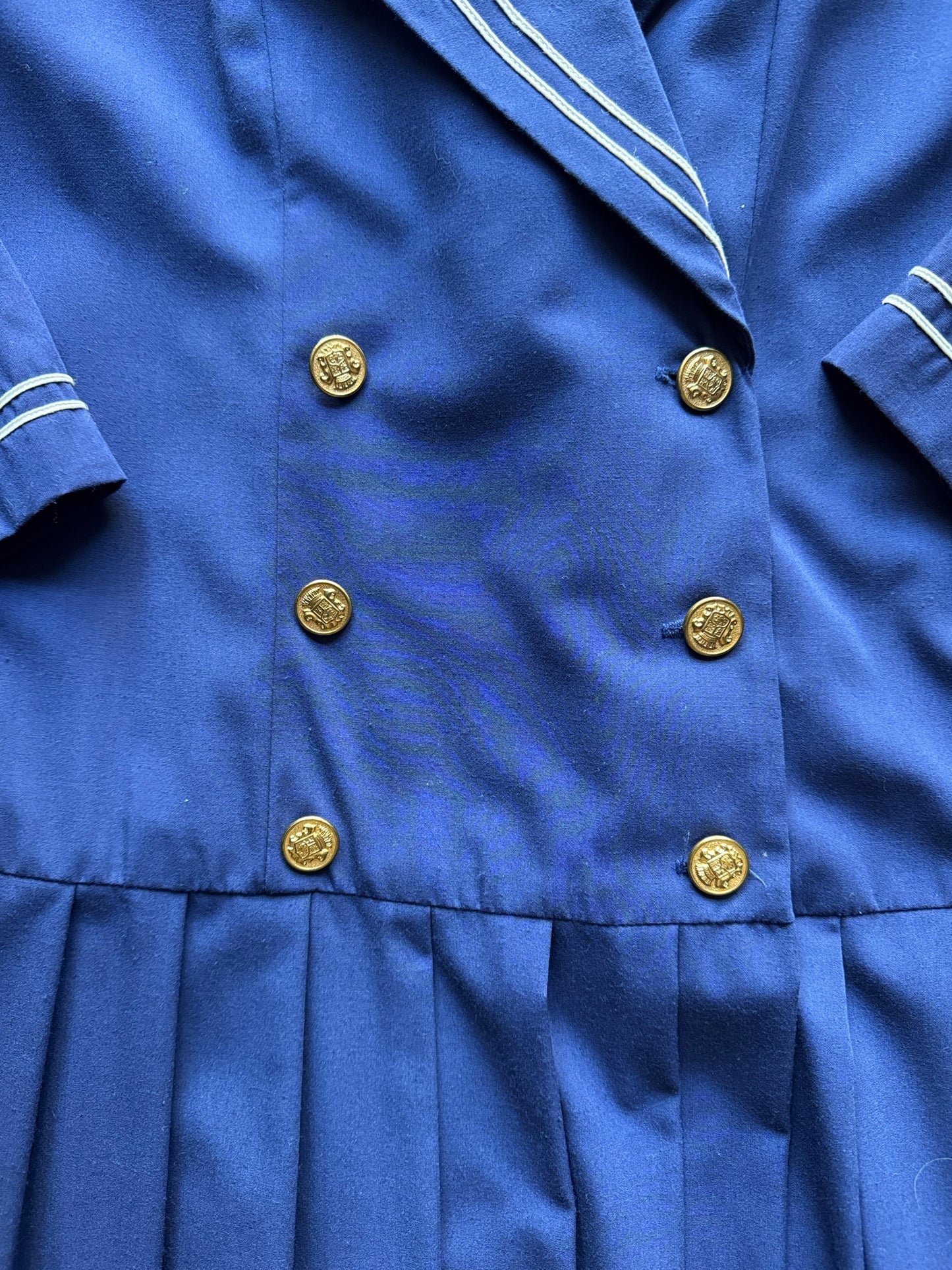 Buttons on Vintage 80s Lanz Sailor Dress SZ M