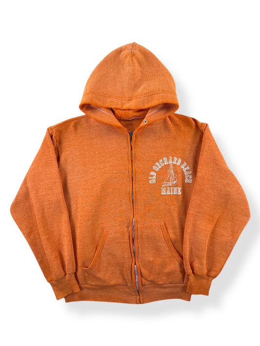 Front of Vintage Old Orchard Beach Maine Orange Creamsicle Hoodie SZ S