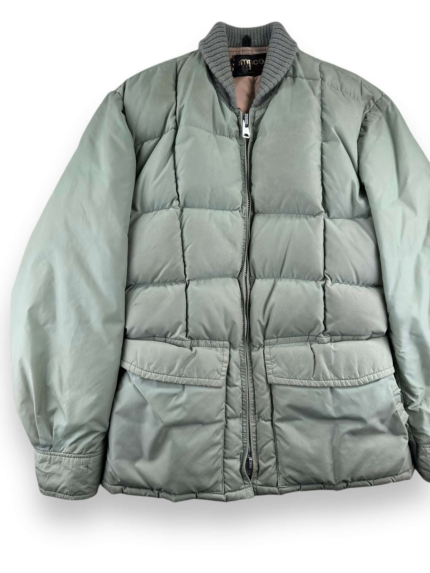 Front Right View of Vintage Tempco Down Puffer Jacket SZ 40