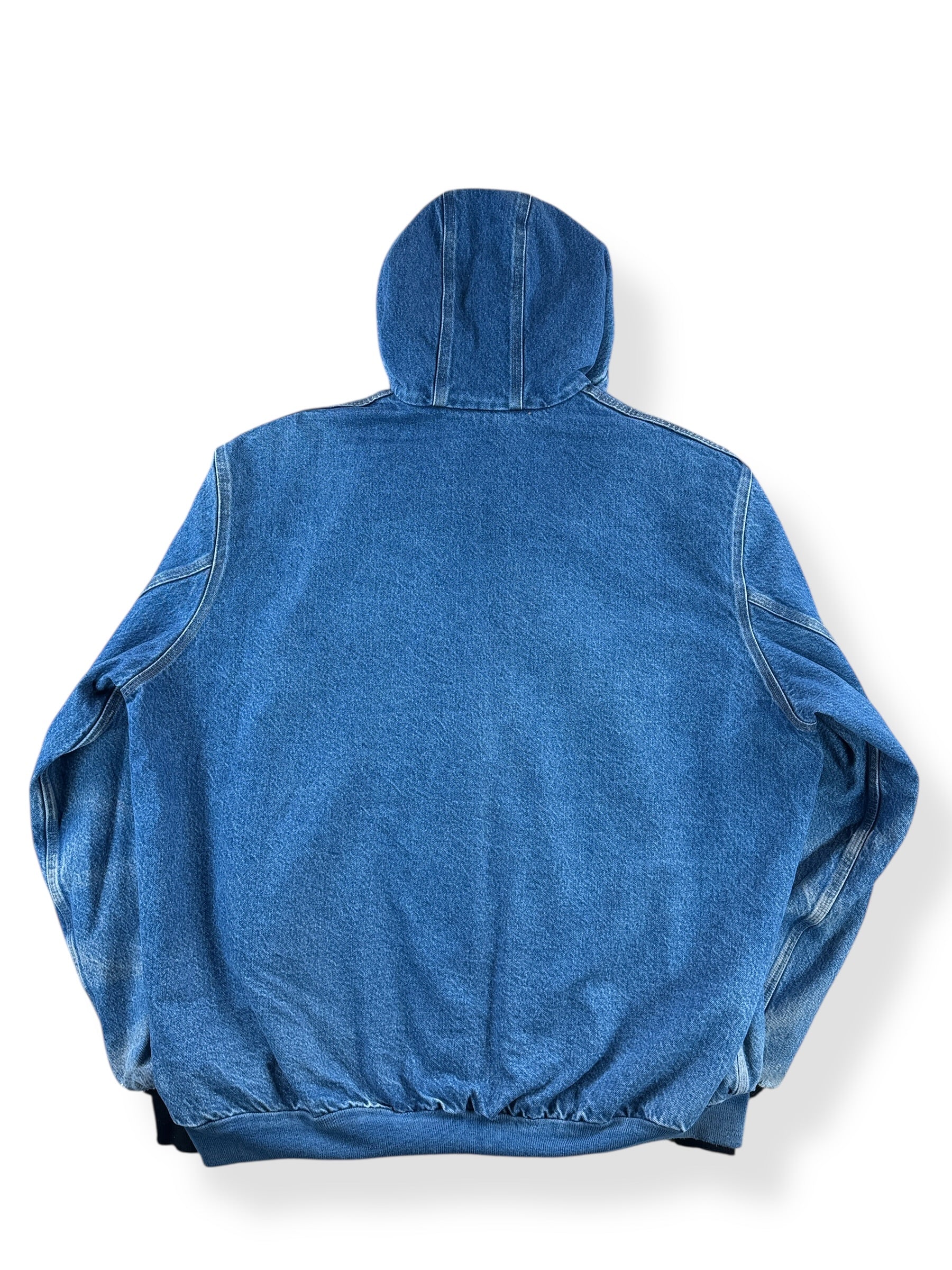 Back of Vintage Denim Carhartt Hooded Jacket SZ 3XL