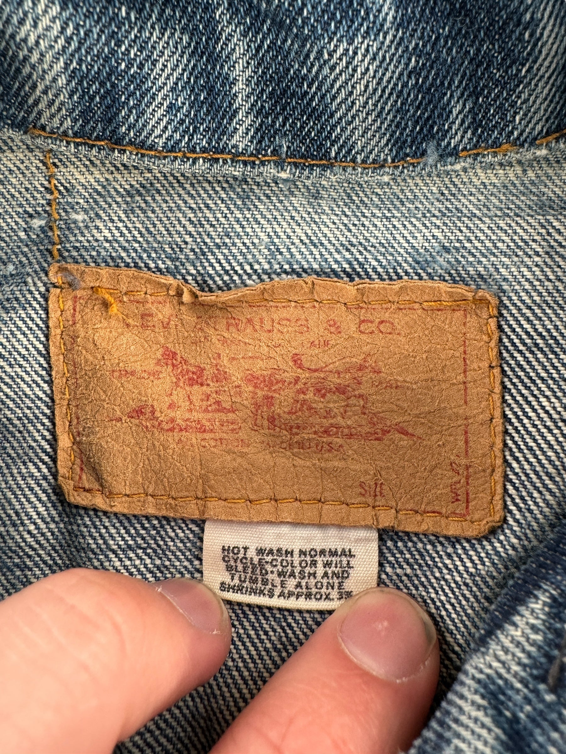 Tag on Vintage Distressed Levis 2 Pocket Trucker Jacket SZ XS