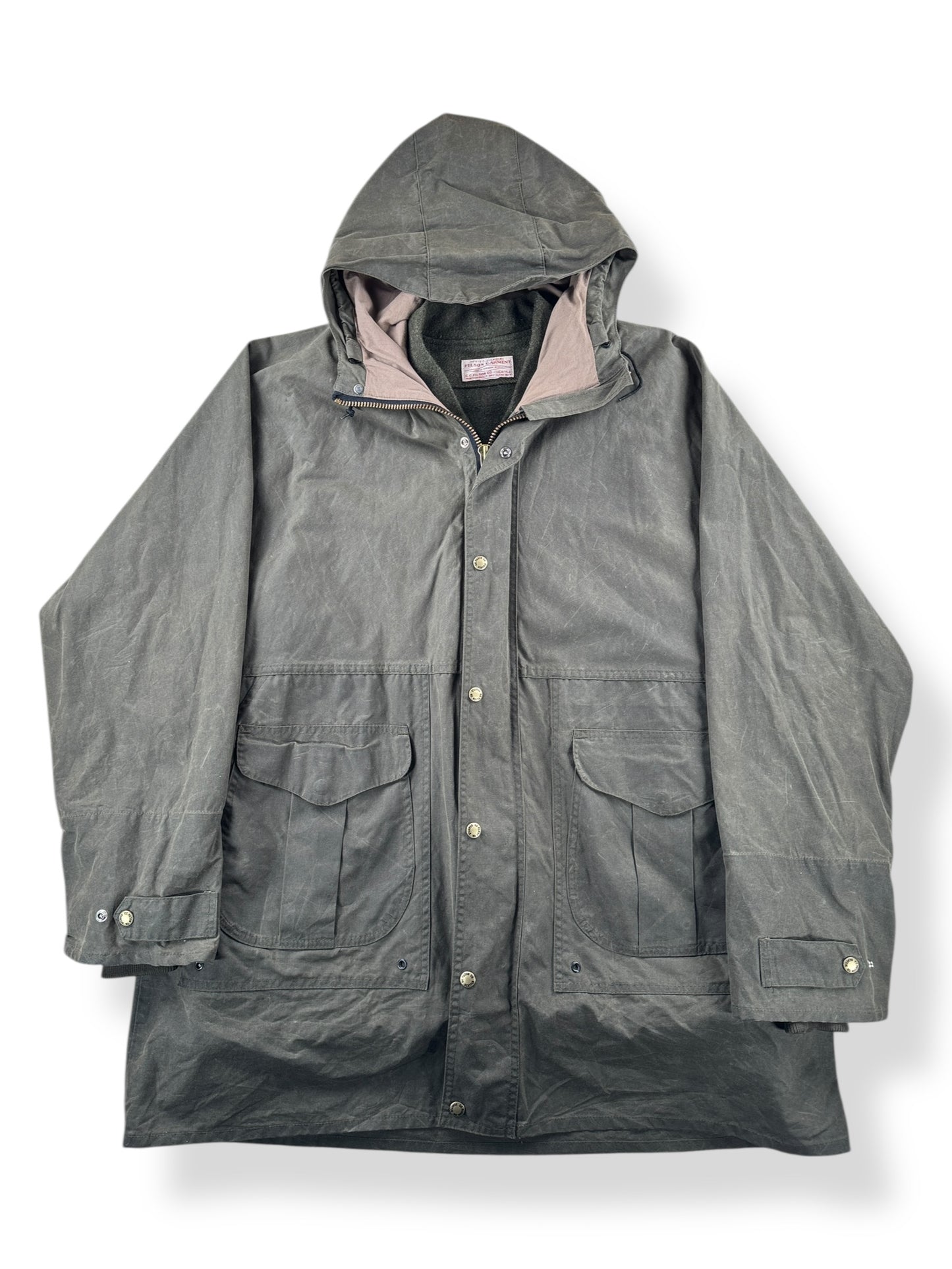 Front of Vintage Filson All Season Rain Coat SZ XXL