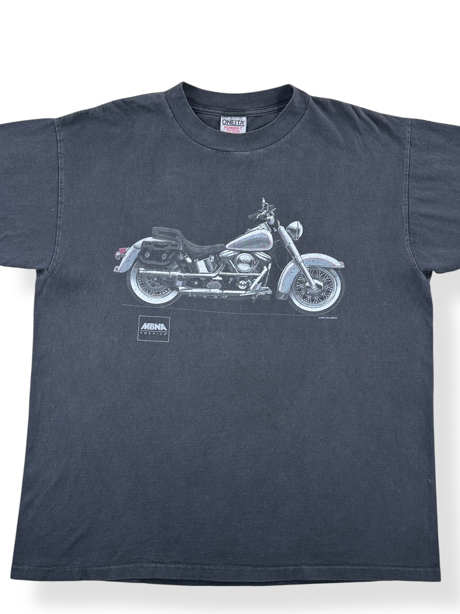 Front Close Up of Vintage MBNA Motorcycle Tee SZ XL