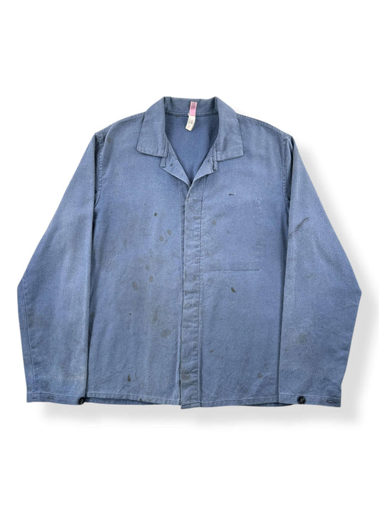 Front of Vintage Faded French Work Blouse SZ L