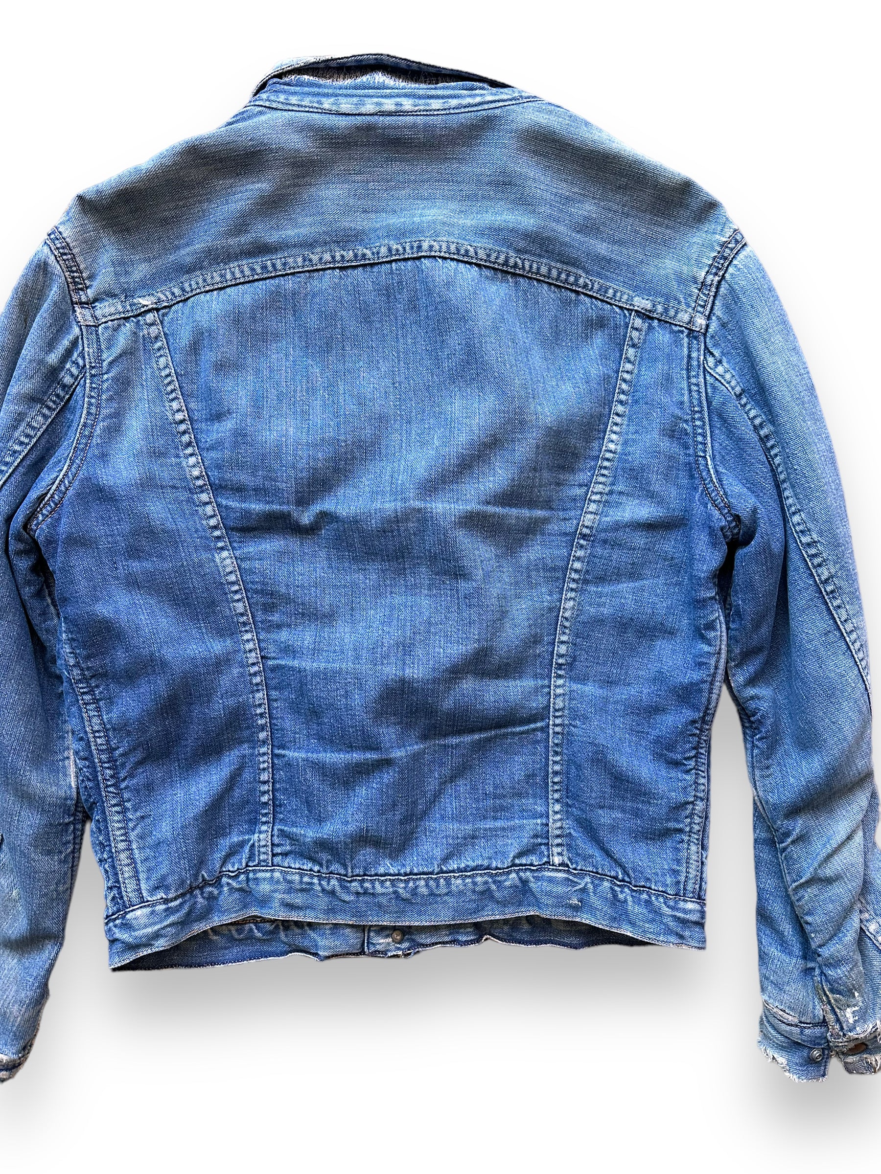 Rear Detail on Vintage Blanket Lined Wrangler Denim Jacket MJL SZ 42 | Vintage Denim Jacket Seattle | Barn Owl Seattle