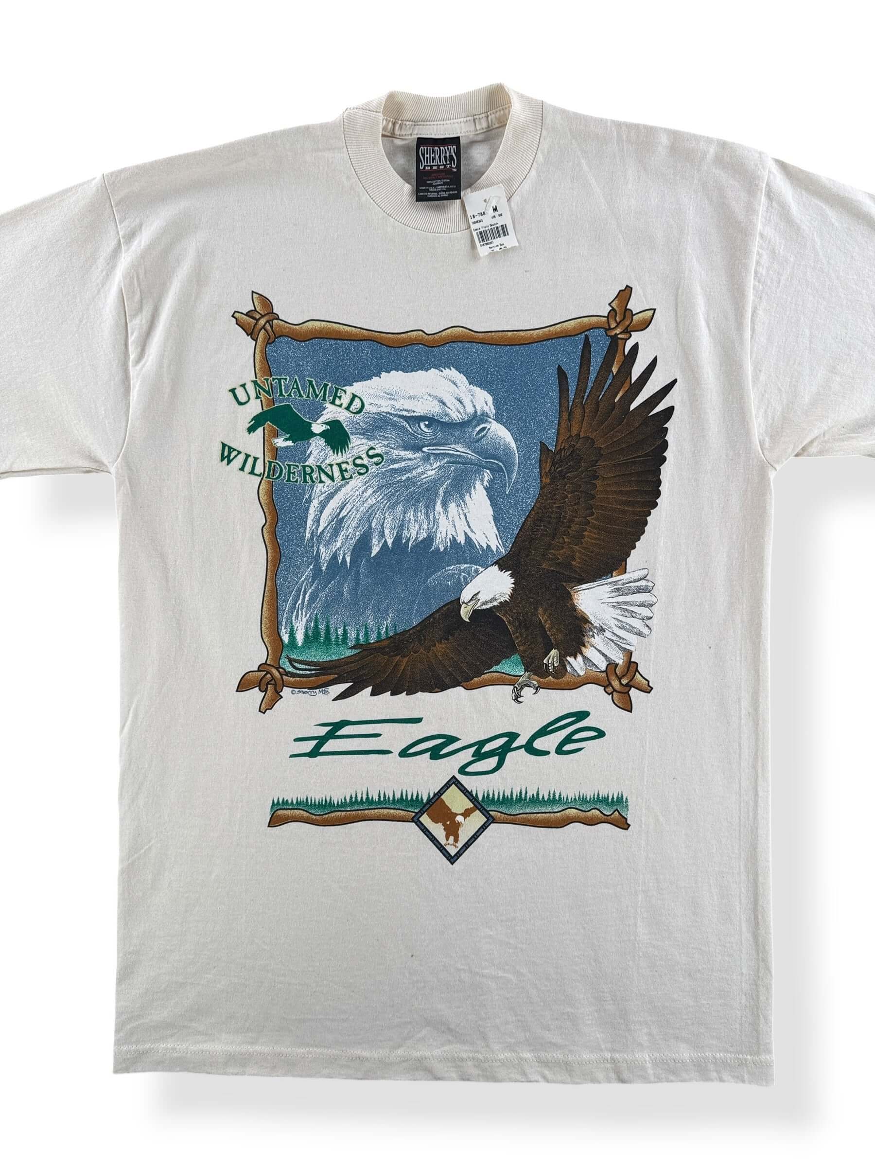 Front Close Up of Vintage Untamed Wilderness Eagle Tee SZ M