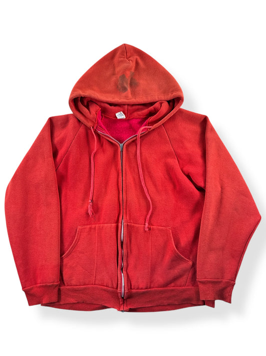 Front of Vintage Red Cotton Blend Faded Hoodie SZ L