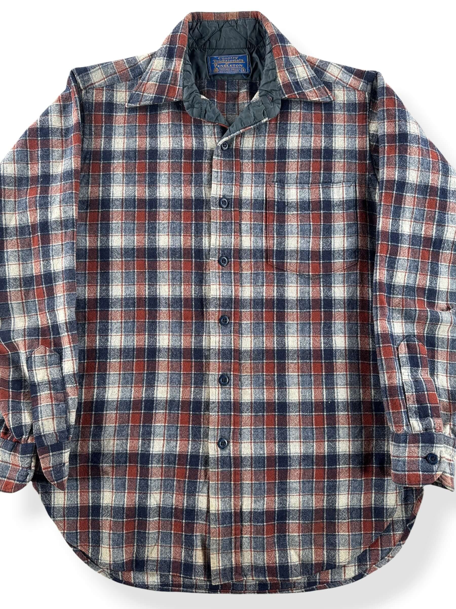 Front Close Up of Vintage Pendleton Country Traditionals Flannel SZ S- AS IS