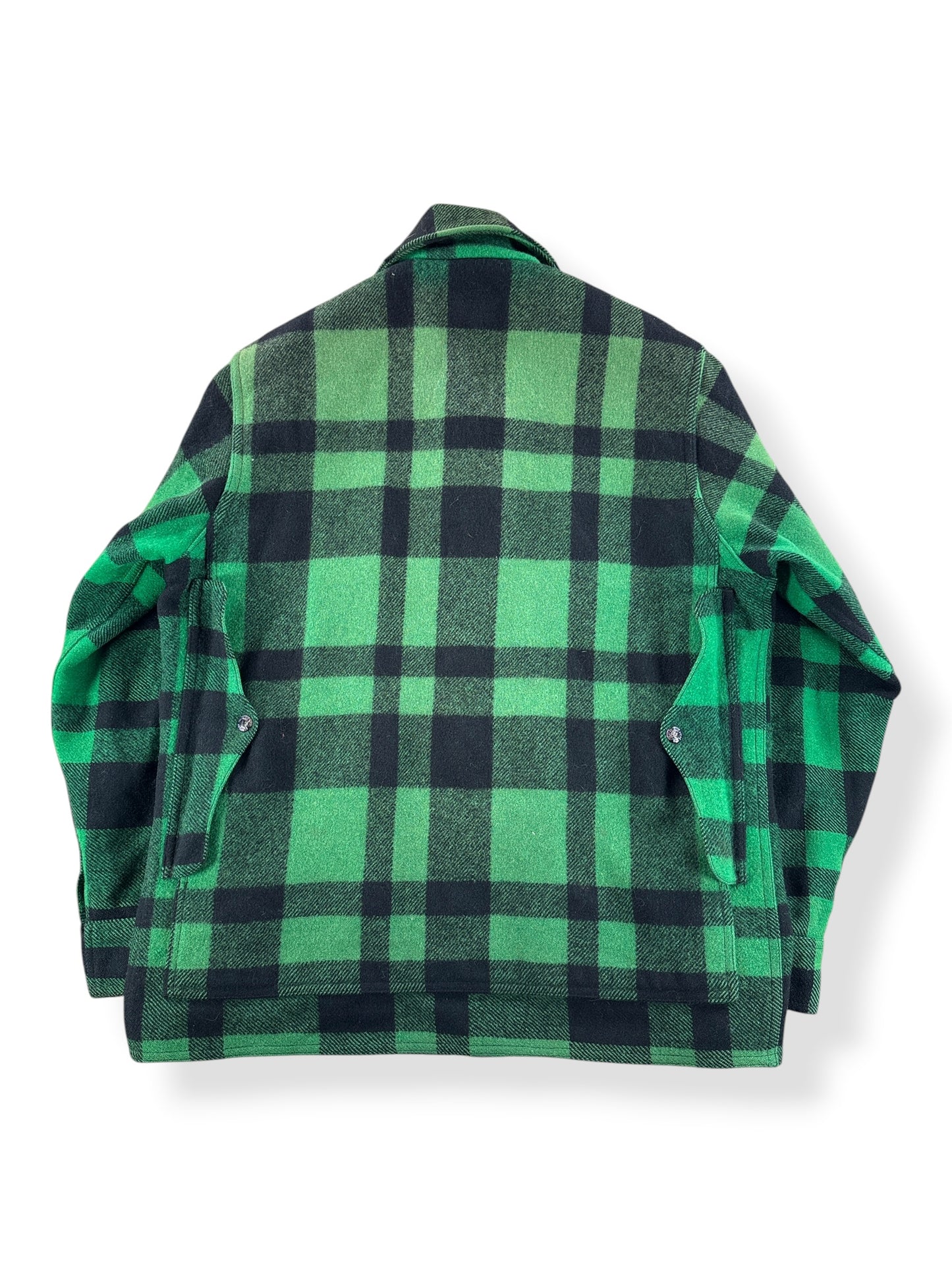 Back of Vintage Filson Green & Black Mackinaw Cruiser SZ 42
