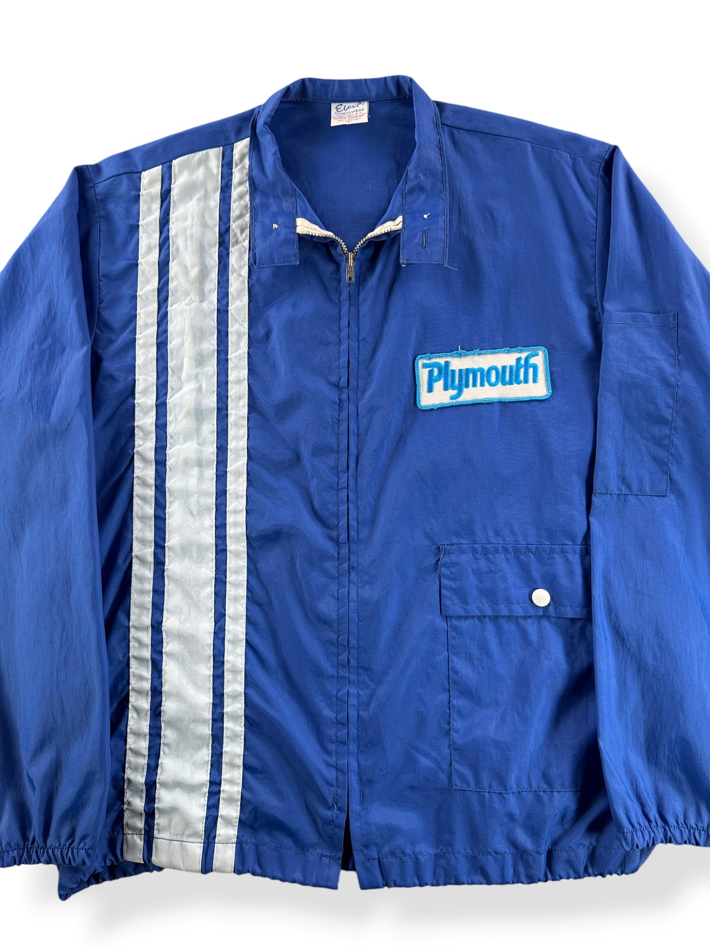 Front Close Up of Vintage Plymouth Windbreaker SZ L