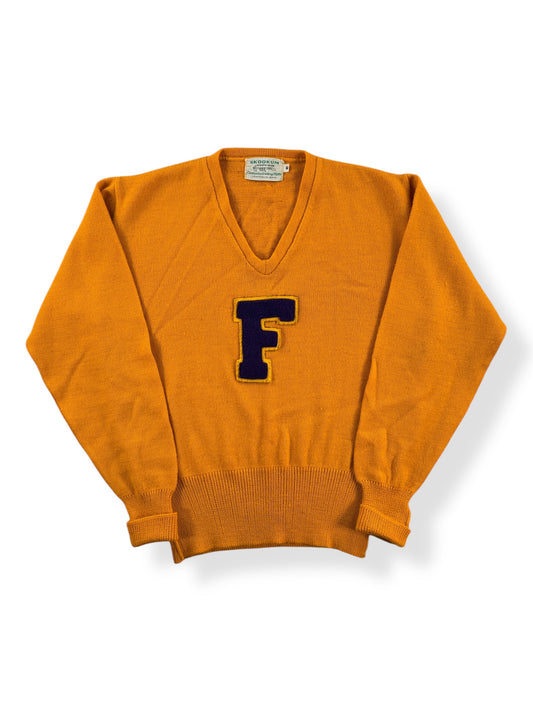 Front of Vintage Skookum Gold V-neck Sweater SZ 40
