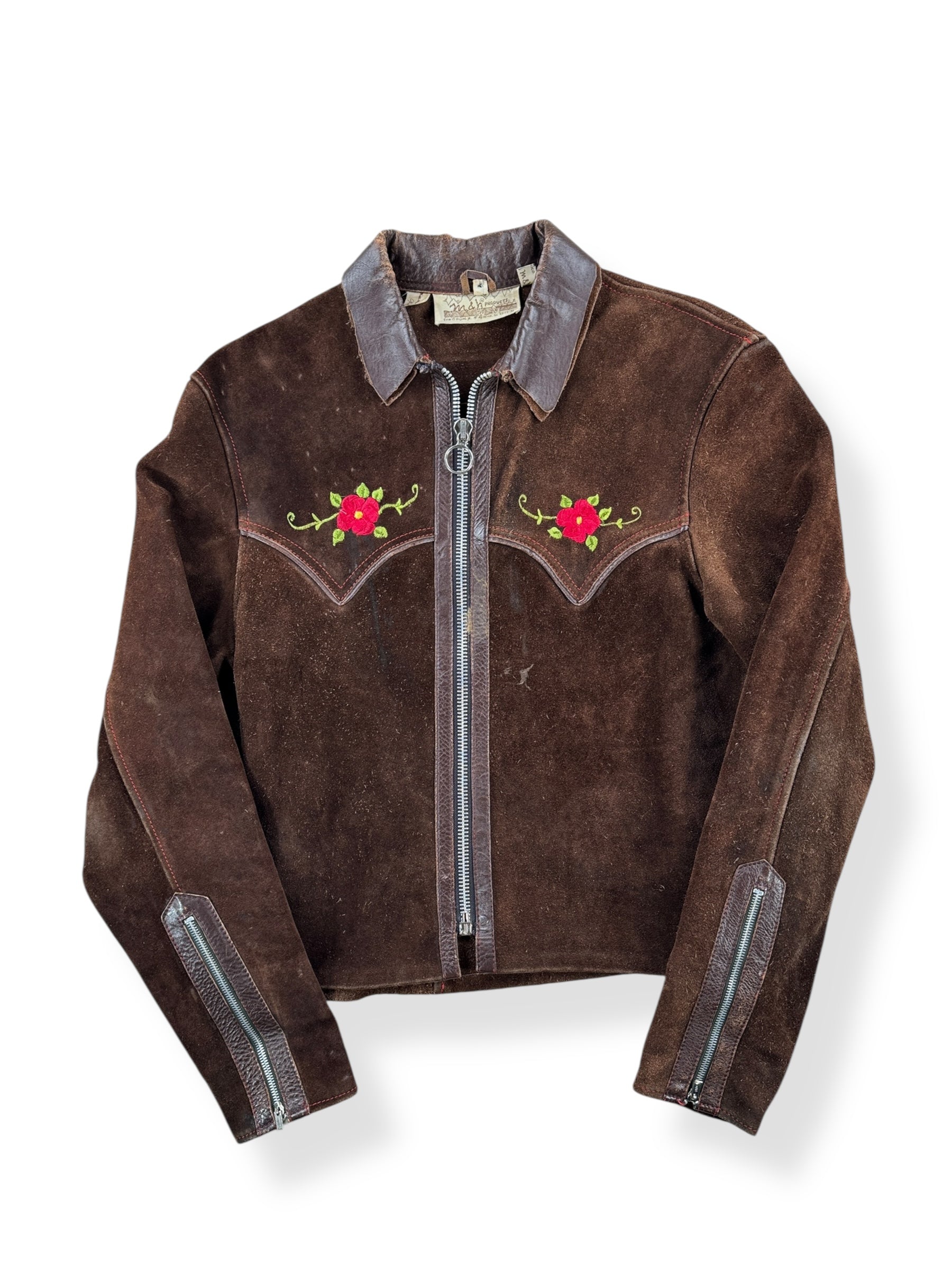 Front of Vintage Made in Mexico Suede Leather Jacket SZ S