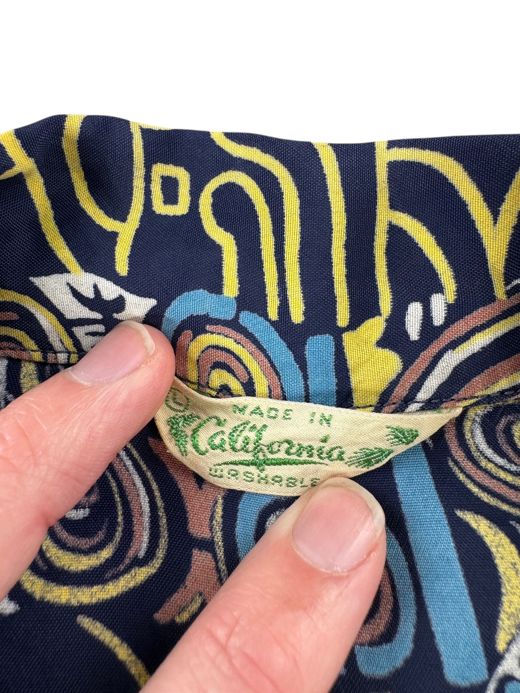 Tag on Vintage Abstract Aloha Shirt SZ L
