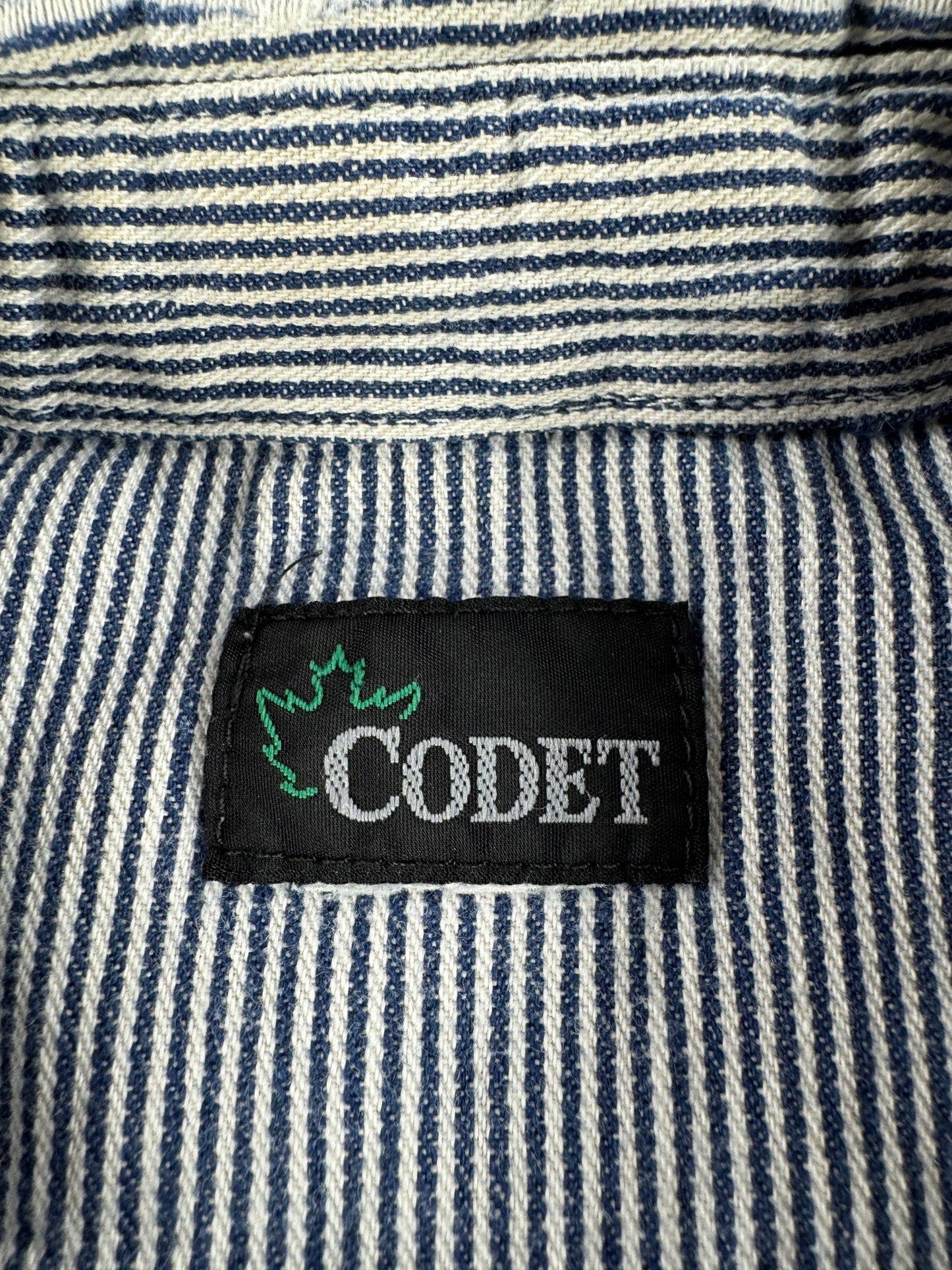 Label on Vintage Codet Hickory Stripe Button Up SZ L
