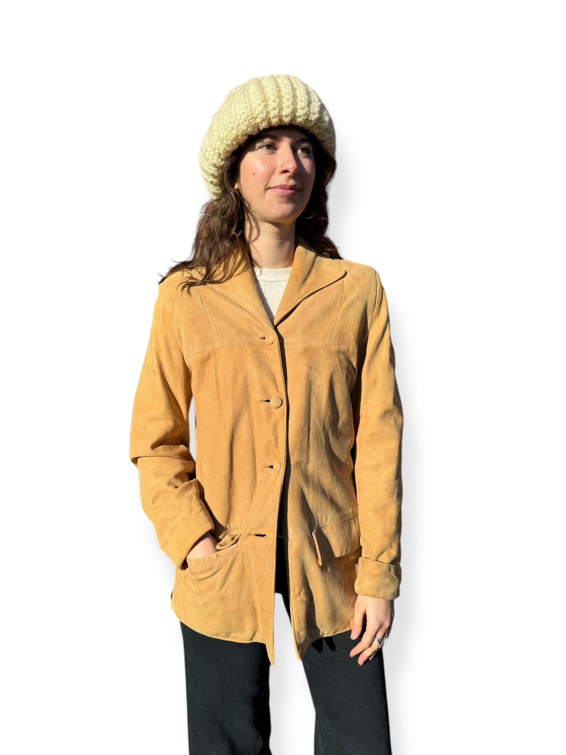 Front view of 1950s Cresco Suede Jacket M