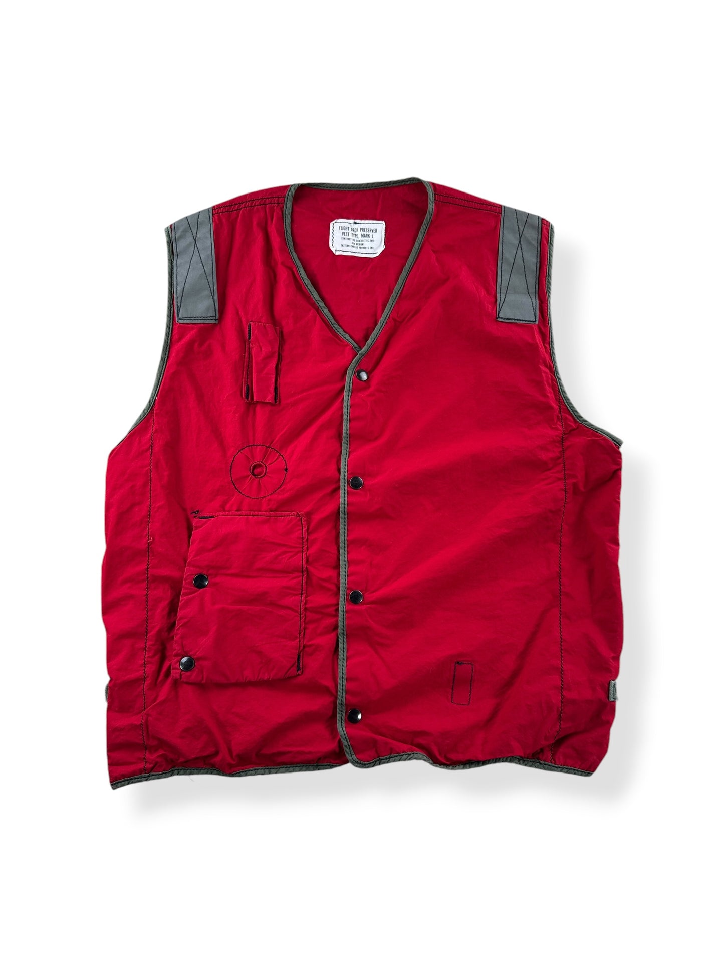 Front of Vintage 1970s Military Flight Deck Preserver Vest SZ M