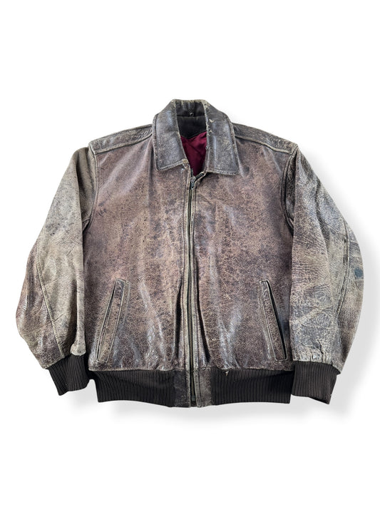 Front of Vintage Distressed Horsehide Jacket SZ M