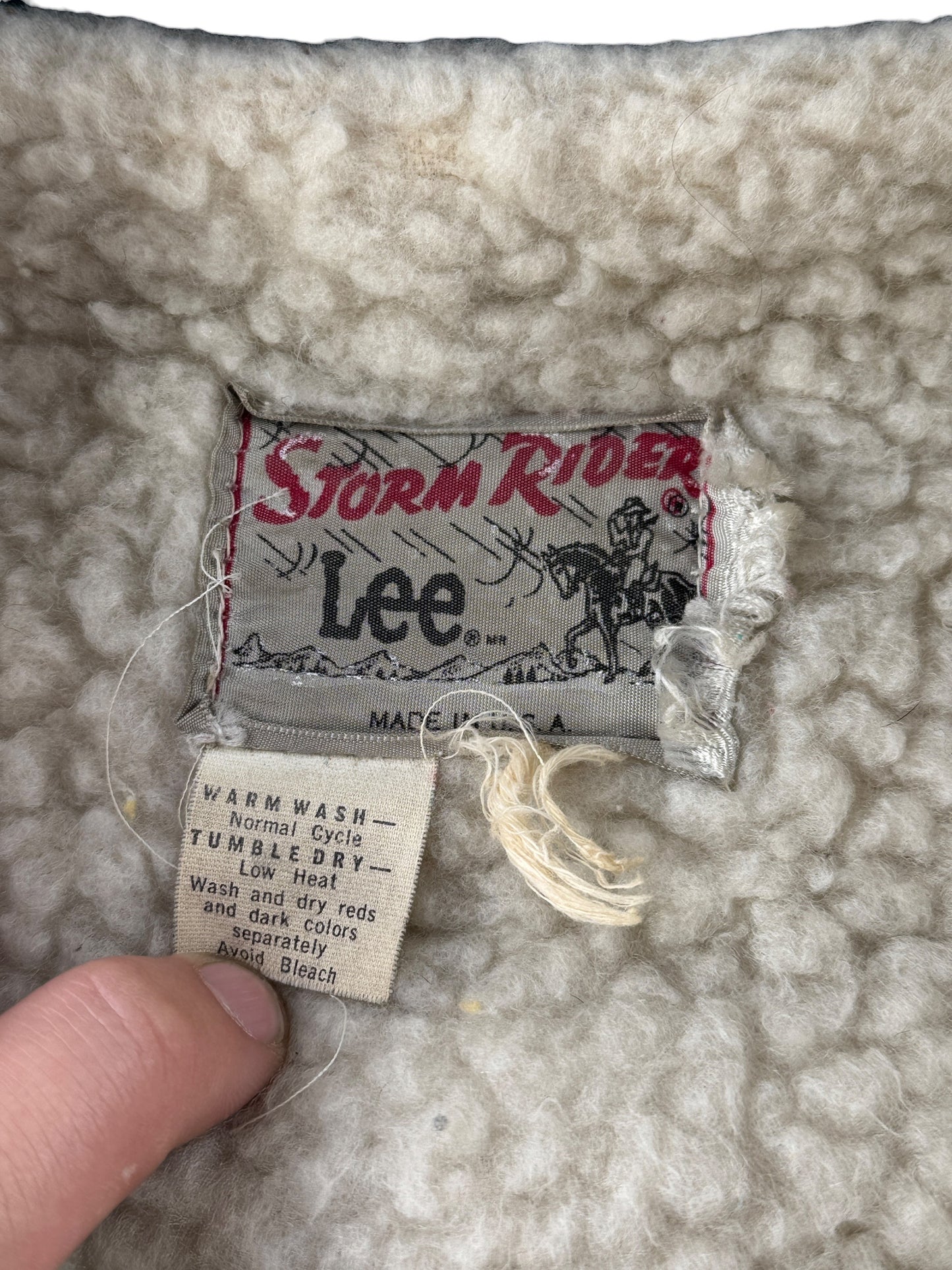 Tag on Vintage 70’s Faded Lee Storm Rider Sherpa Jacket SZ L