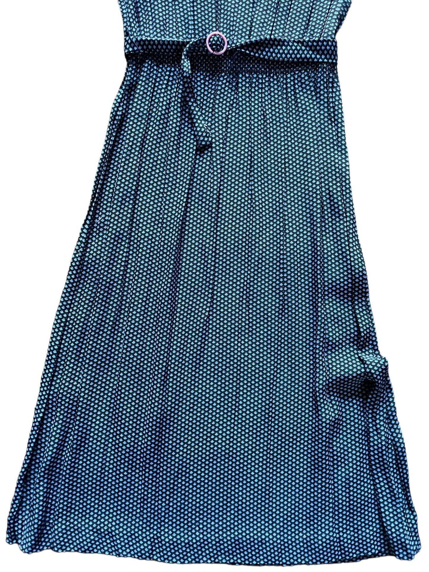 Front skirt view of Vintage 70s Does 40s Popi Dress |  Barn Owl Vintage Dresses | Seattle Vintage Ladies Clothing