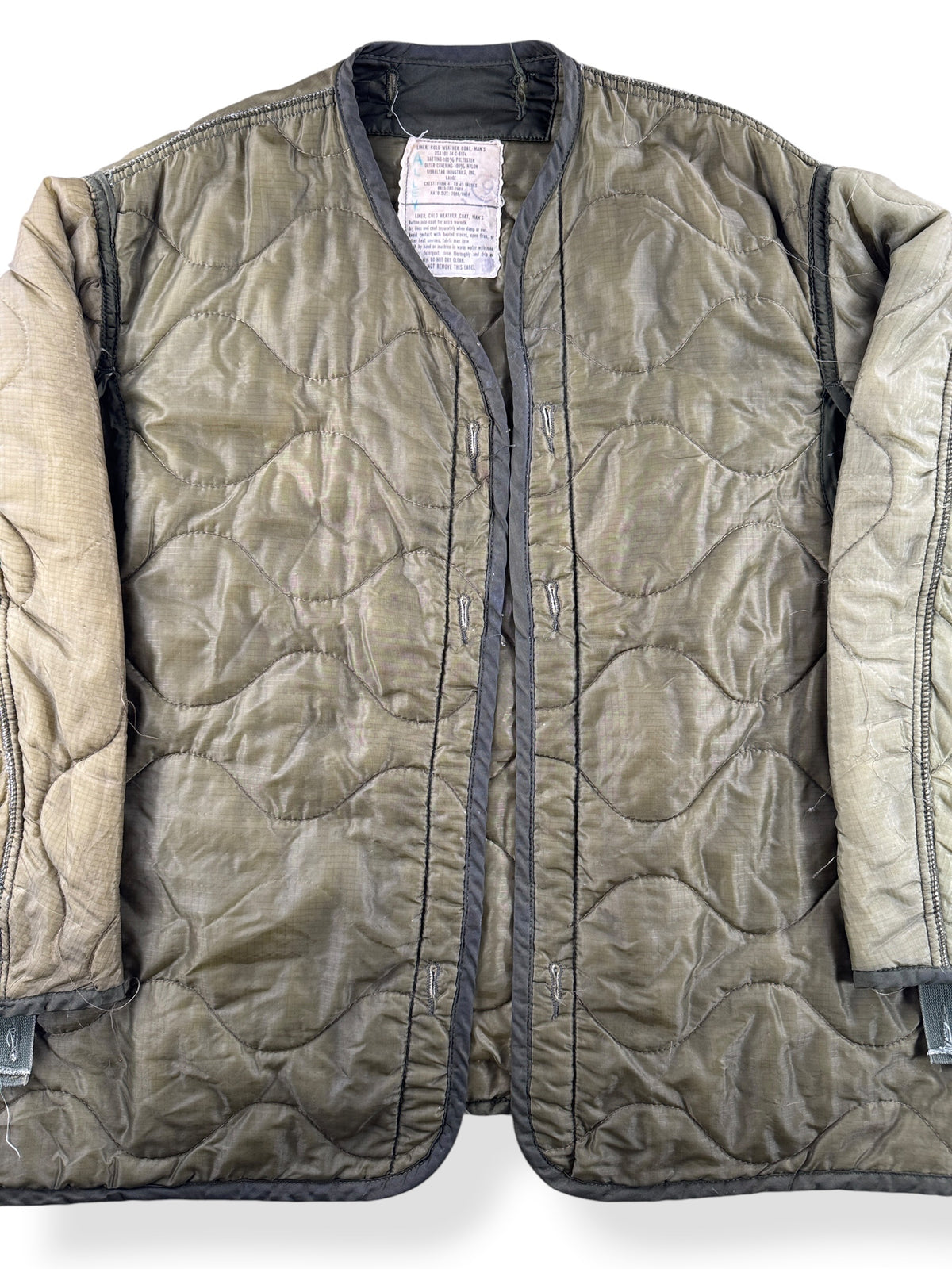Close-up of Vintage Vietnam Era Liner Jacket SZ L