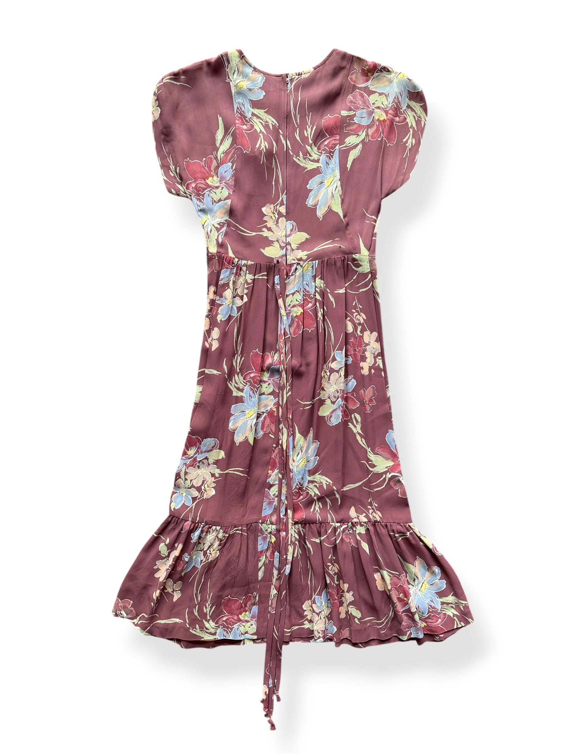 Back of Vintage Nordstrom Belted Floral Dress SZ 9