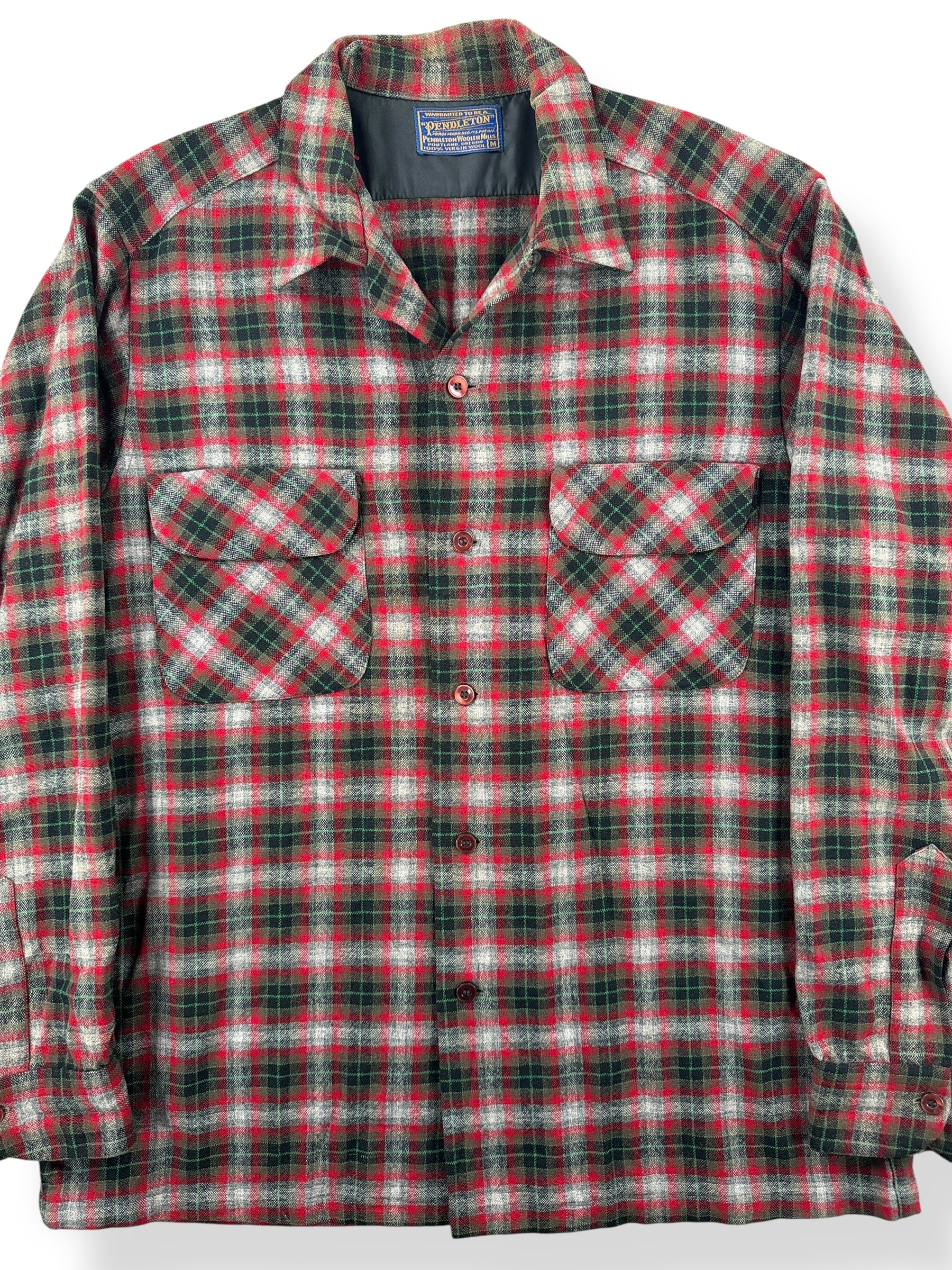 Front of Vintage 50s Era Pendleton Board Shirt SZ M